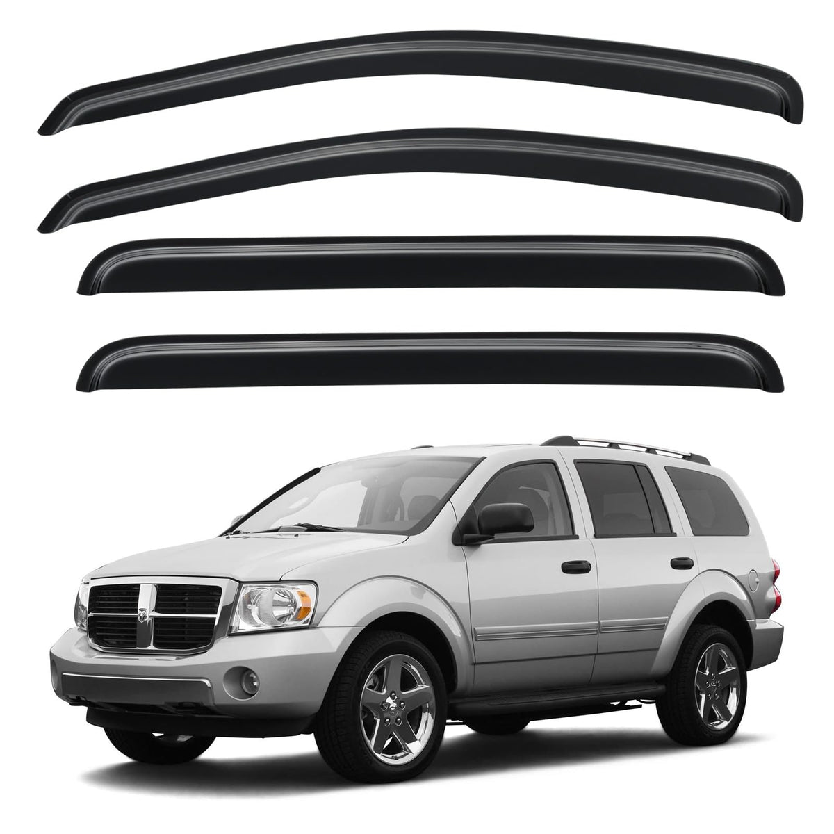 Window Visors Rain Guards Shield for 2004-2009 Dodge Durango, Out-Channel Window Vent Wind Deflectors Visors Shades for 2007-200