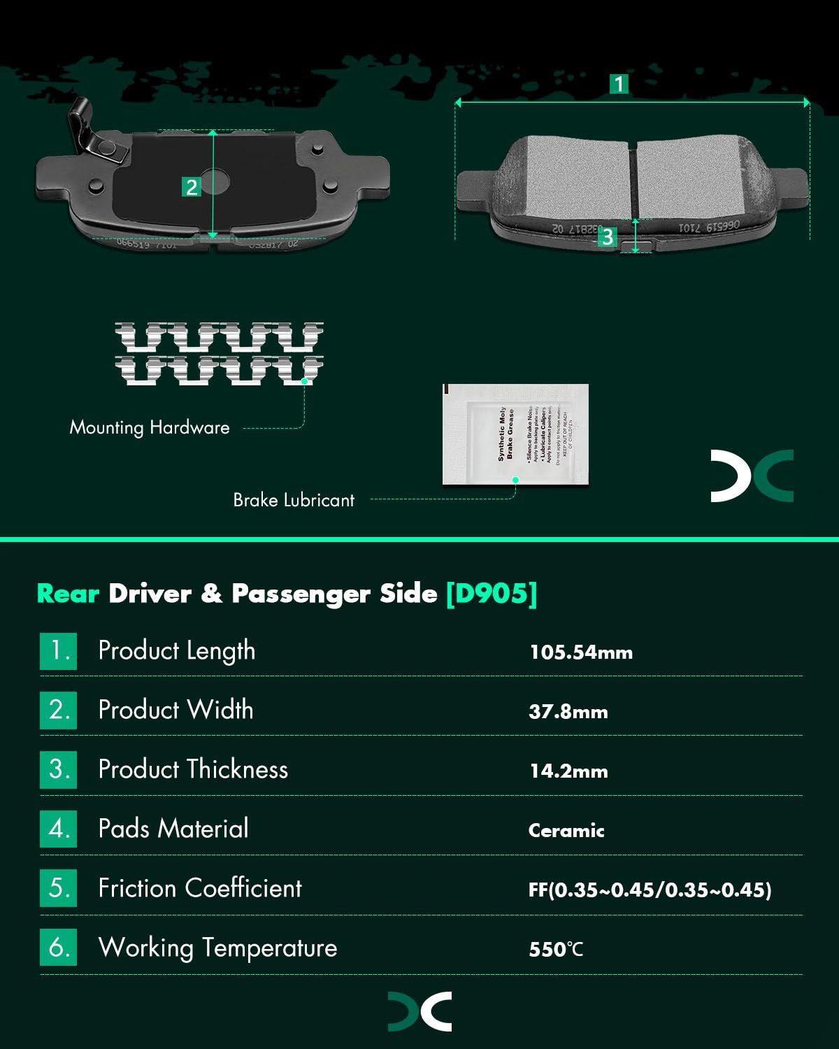 Scitoo D815 D905 Front Rear Ceramic Brake Pads Sets Fit For Nissan 350Z | For Altima | For Juke | For Sentra