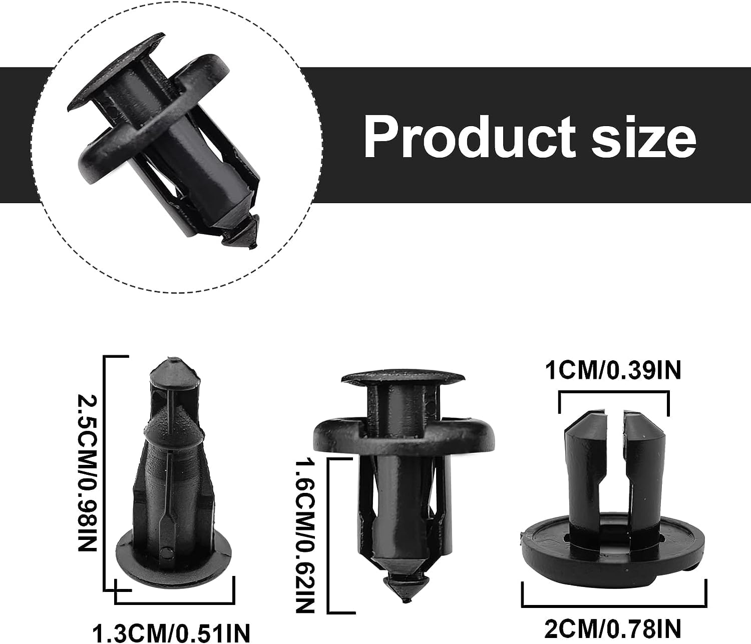 100PCS Bumper Fender Clips, 10mm Fender Liner Clip Compatible with Honda CR-V Accord Civic Acura, 1PCS Fastener Remover 91503-SZ