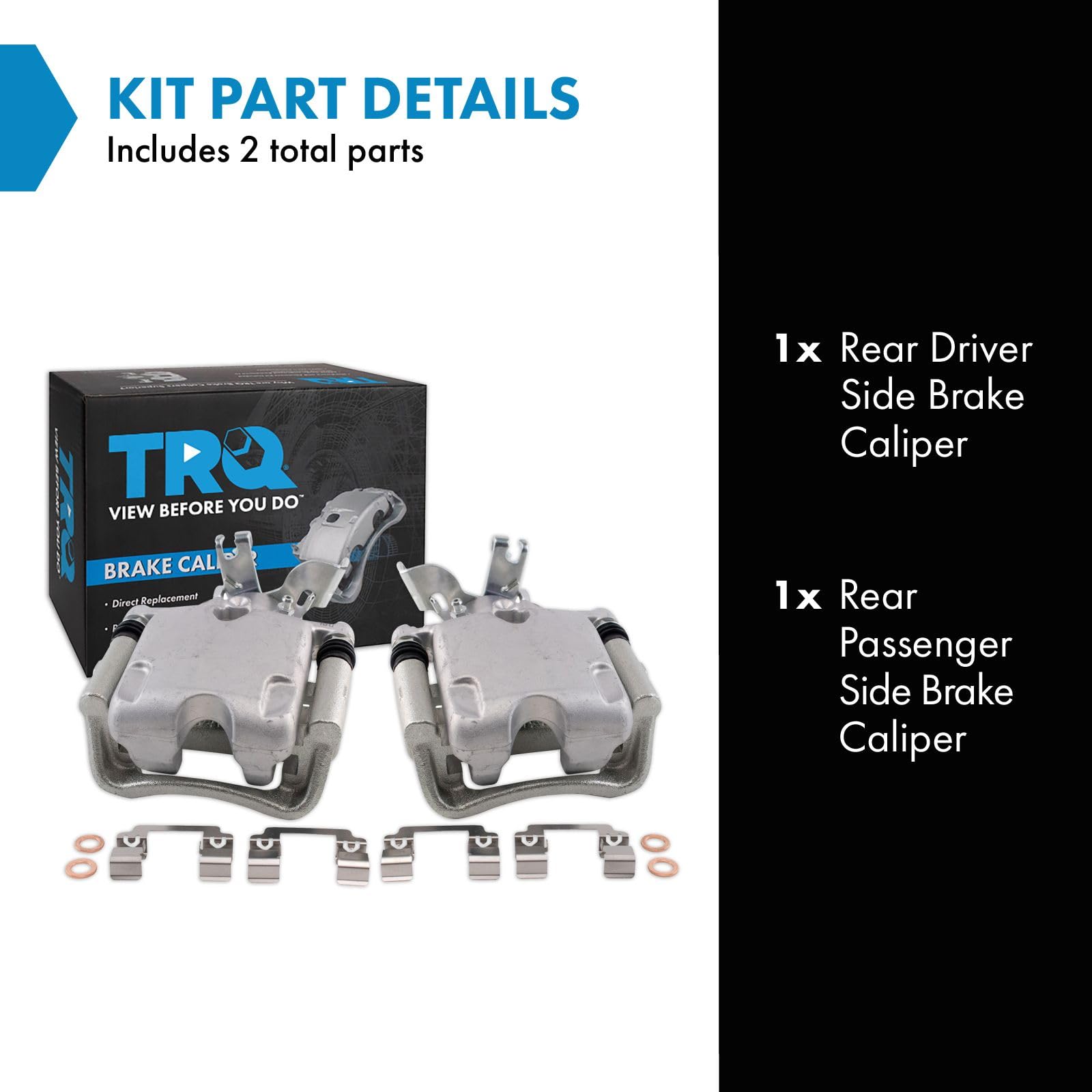 Trq Rear Brake Caliper Set Compatible With 2014-2015 Chevrolet Malibu