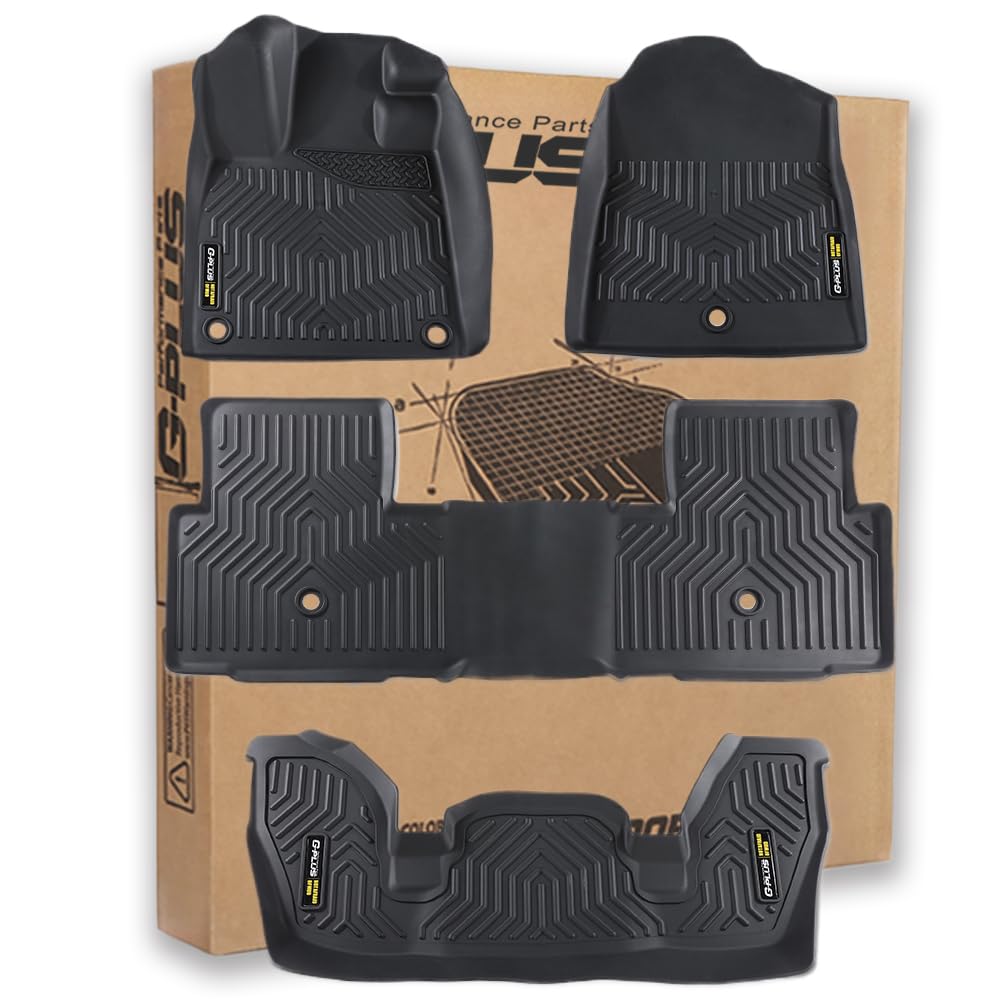 G-PLUS Floor Mats Compatible with Honda Pilot 2023-2024 TPE All Weather Full Cover Protection 4 Piece Black