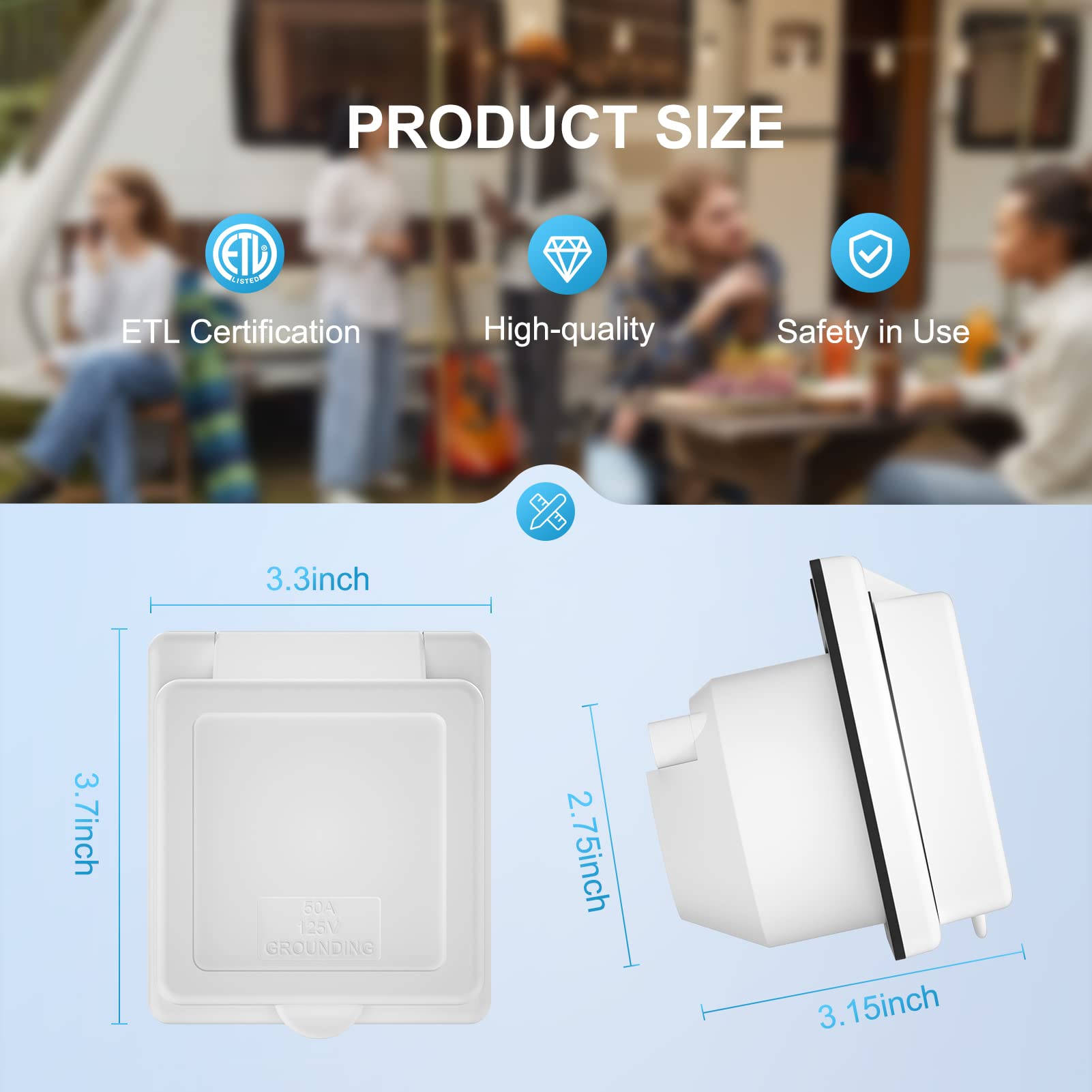 Kohree 30 Amp Rv Plug Twist Lock Inlet, Nema L5-30P Shore Power Inlet Plug With 3 Stainless Steel Pins And Screws, 125V Rv Power