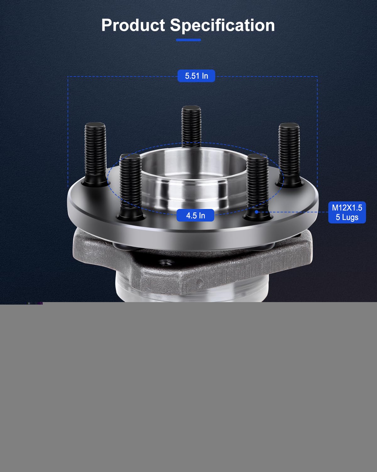 ECCPP Front 5 Lugs Wheel Bearing Hub Assembly for 1996-2007 Dodge Caravan Wheel Bearings 513123