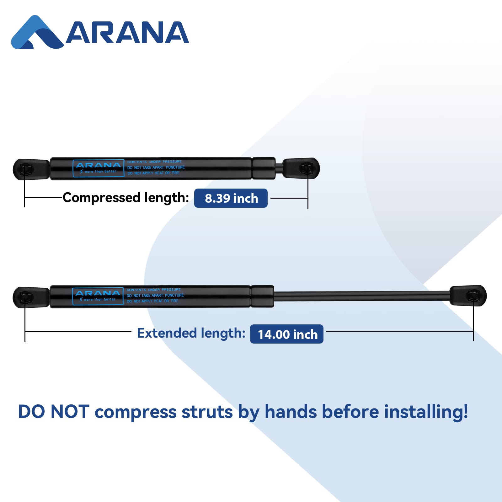 Arana Sx140P15 Lt08-05B 14 Inch Gas Struts 15Lb/67N,14 ' ' Shocks,14 Inch Lift Support For Costco Us General Truck Tool Box Lid