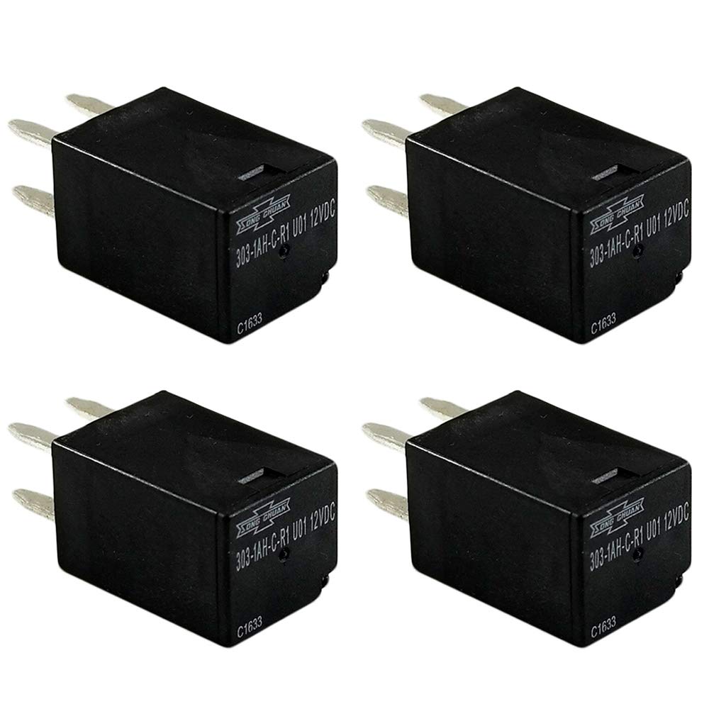 Automotive Purpose Relays 303-1Ah-C-R1-U01-12Vdc Spno 20A 12Vdc For Polaris Rzr Slingshot Ranger Sportsman Cooling Fan Relay (4 Pack)