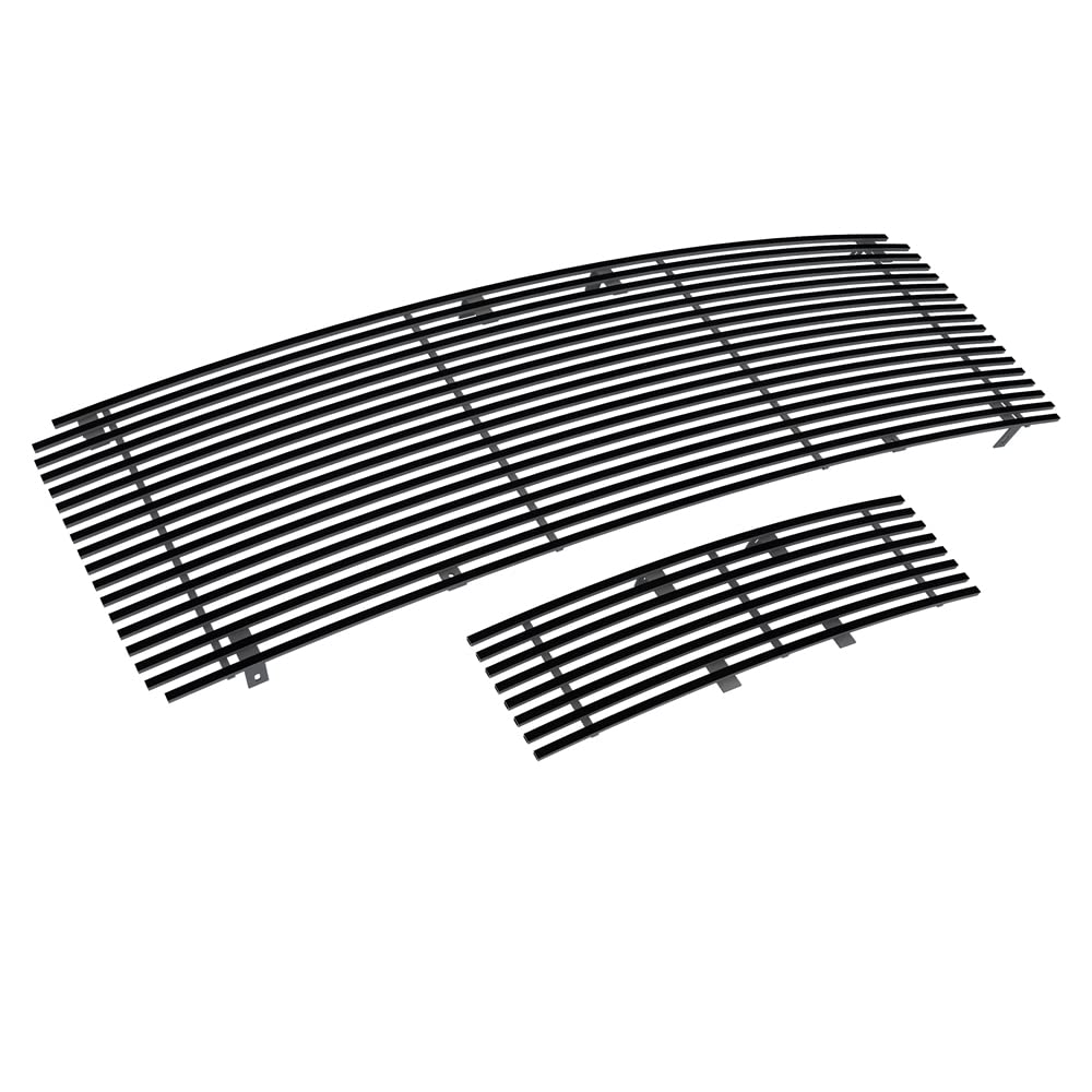 Aps Compatible With Ford F-150 2009-2014 Stainless Steel Black 8X6 Horizontal Billet Grille Insert Combo F86614H