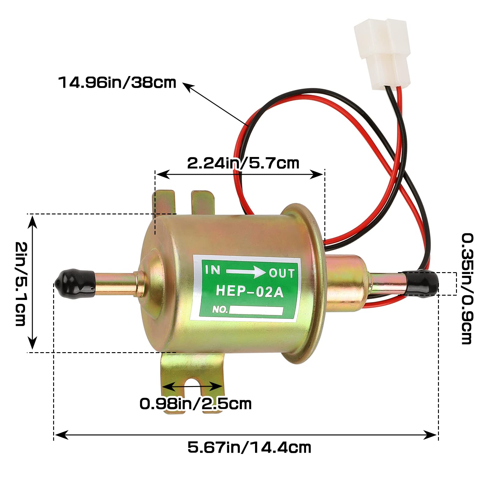 12V Universal Electric Fuel Pump, Low Pressure 2.5-4 Psi Inline Fuel Pump, Gas Diesel Gasoline Transfer Fuel Pump For Carburetor