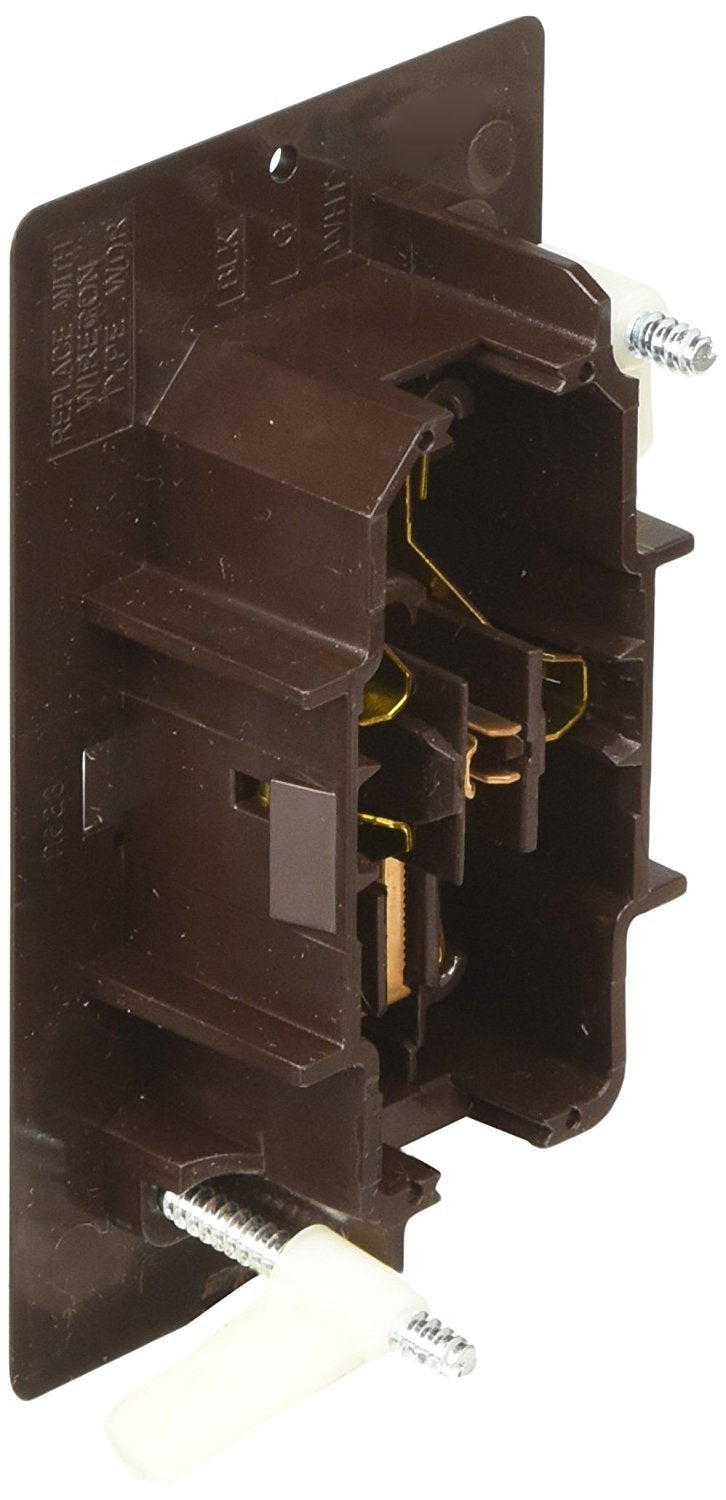 Rv Designer S815, Self Contained Dual Outlet With Cover Plate, Brown, Ac Electrical