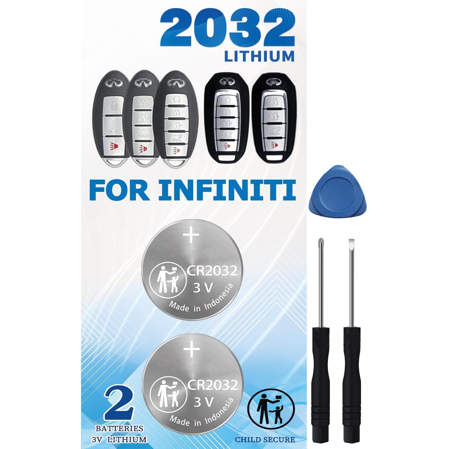 Key Fob Battery Replacement for Infiniti (2007-2020) EX35 FX35 FX37 FX50 G25 G35 G37 JX35 Q40 Q50 Q60 Coupe QX50 QX60 QX70 Smart