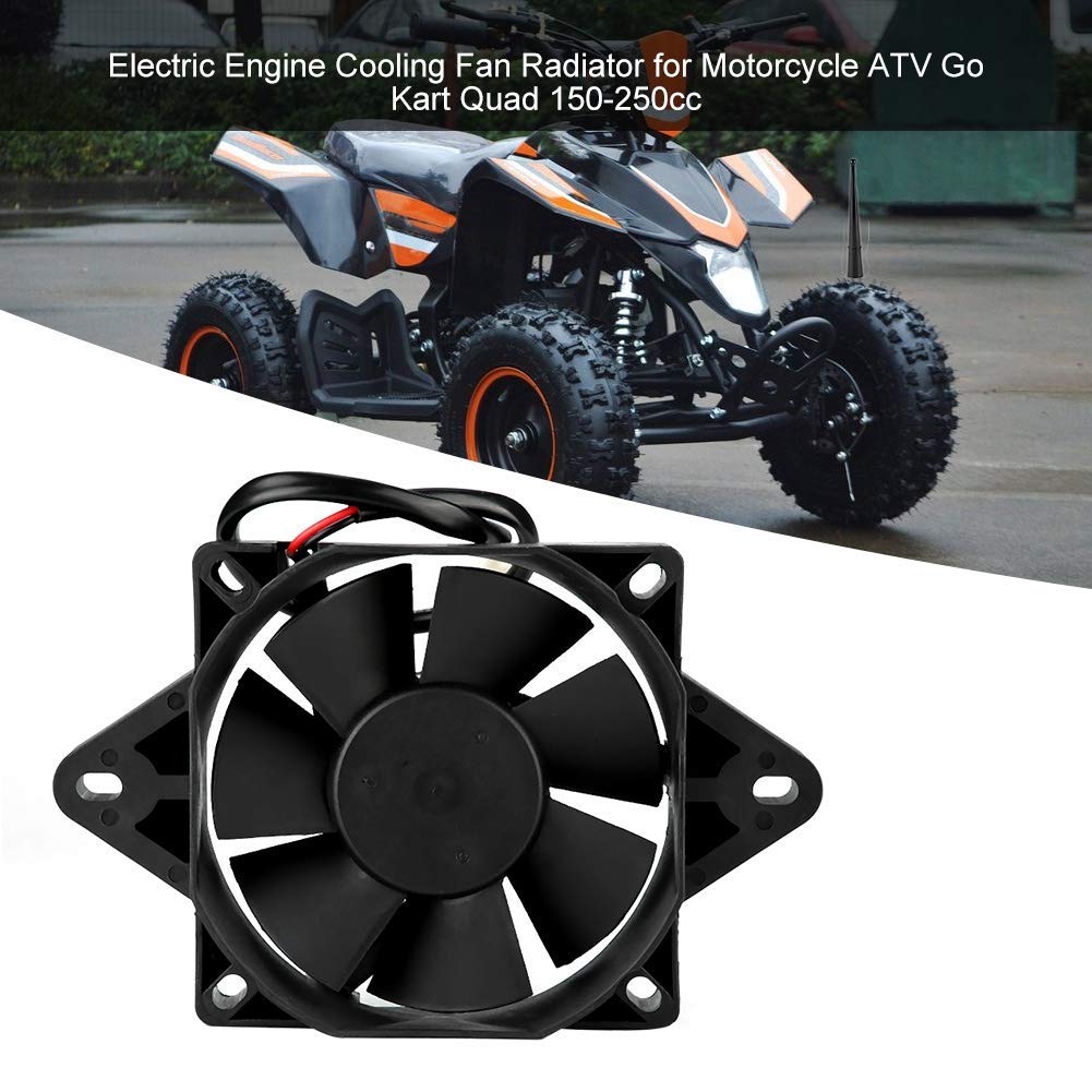 Acouto Motorcycle Radiator Fan Electric Engine Cooling Fan 12V ATV Cooling Fan Radiator Universal for Motorcycle ATV Go Kart Qua