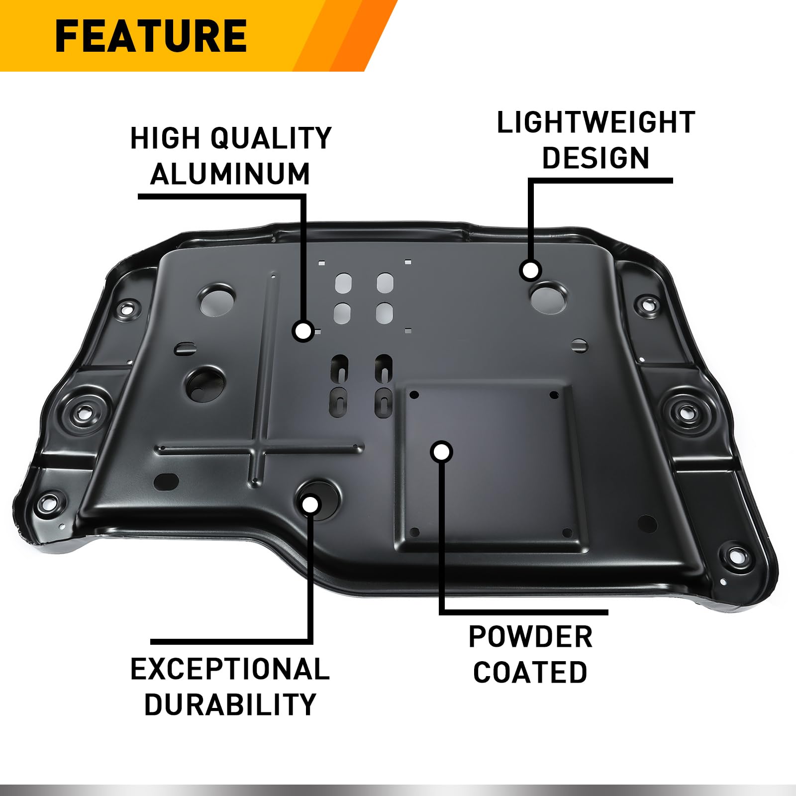 Kuafu Transmission Skid Plate Crossmember Compatible With 1997-2002 Jeep Wrangler Tj Steel Powder Coated Black