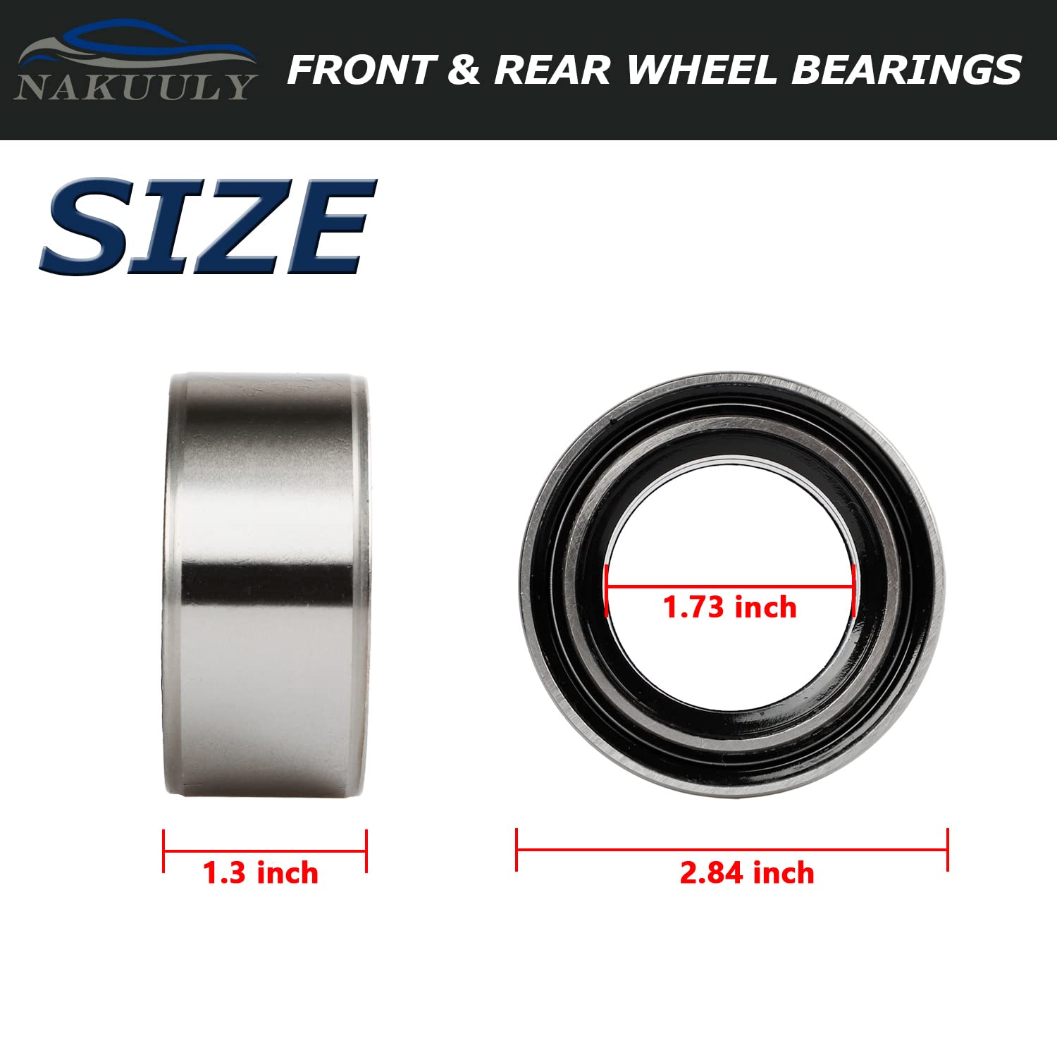 Nakuuly Front And Rear Wheel Bearings Pack Of 4 Compatible With Polaris Rzr Xp 4 900 1000 Turbo Diesel Crew Scrambler Sportsman Replaces # 3514699 3514822 3514924 3514627