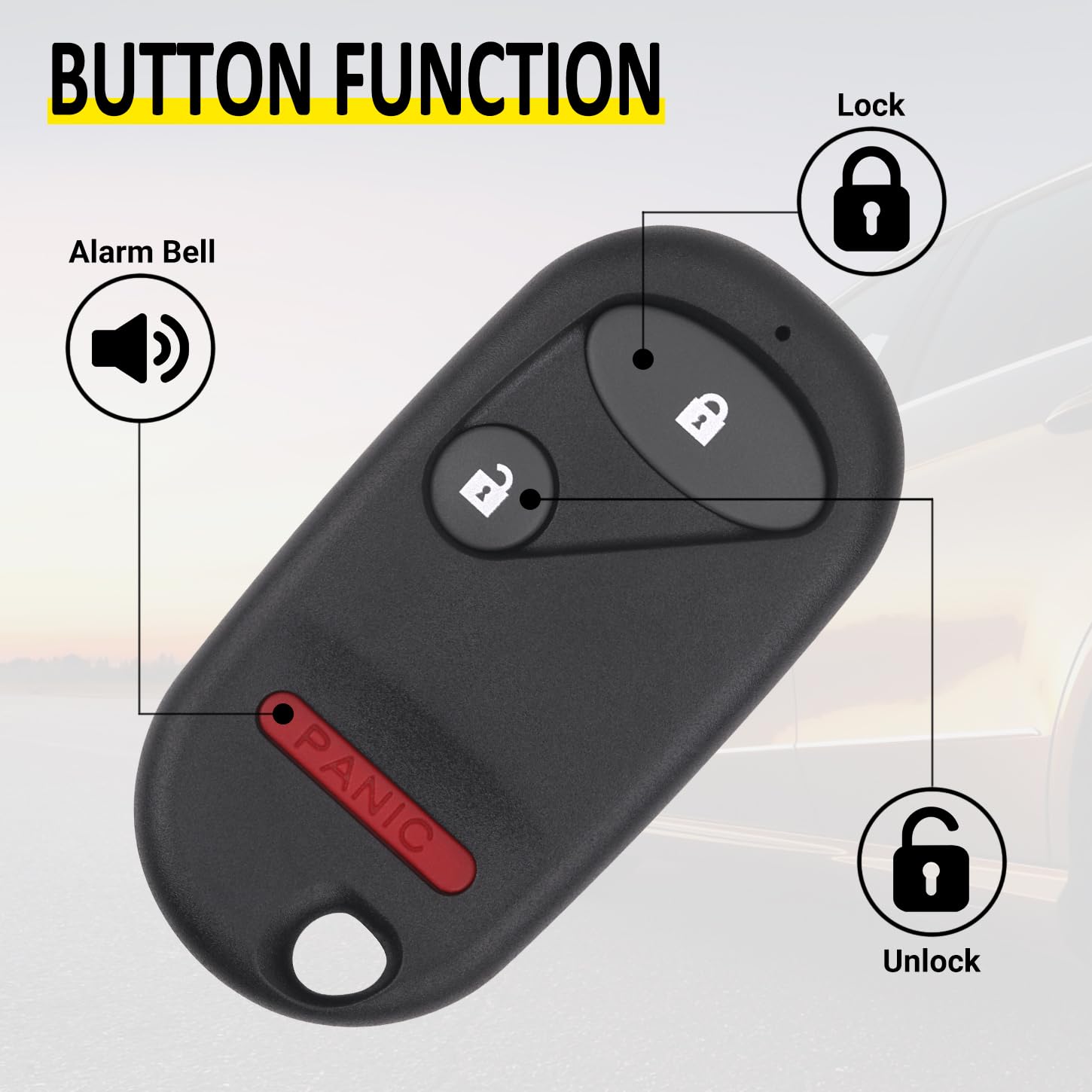 Vurkcy Keyless Entry Remote Car Key Fob Fits Honda Pilot 2003 2004 2005 2006 2007/ Honda Civic Ex Lx Dx 2001 2002 2003 2004 2005