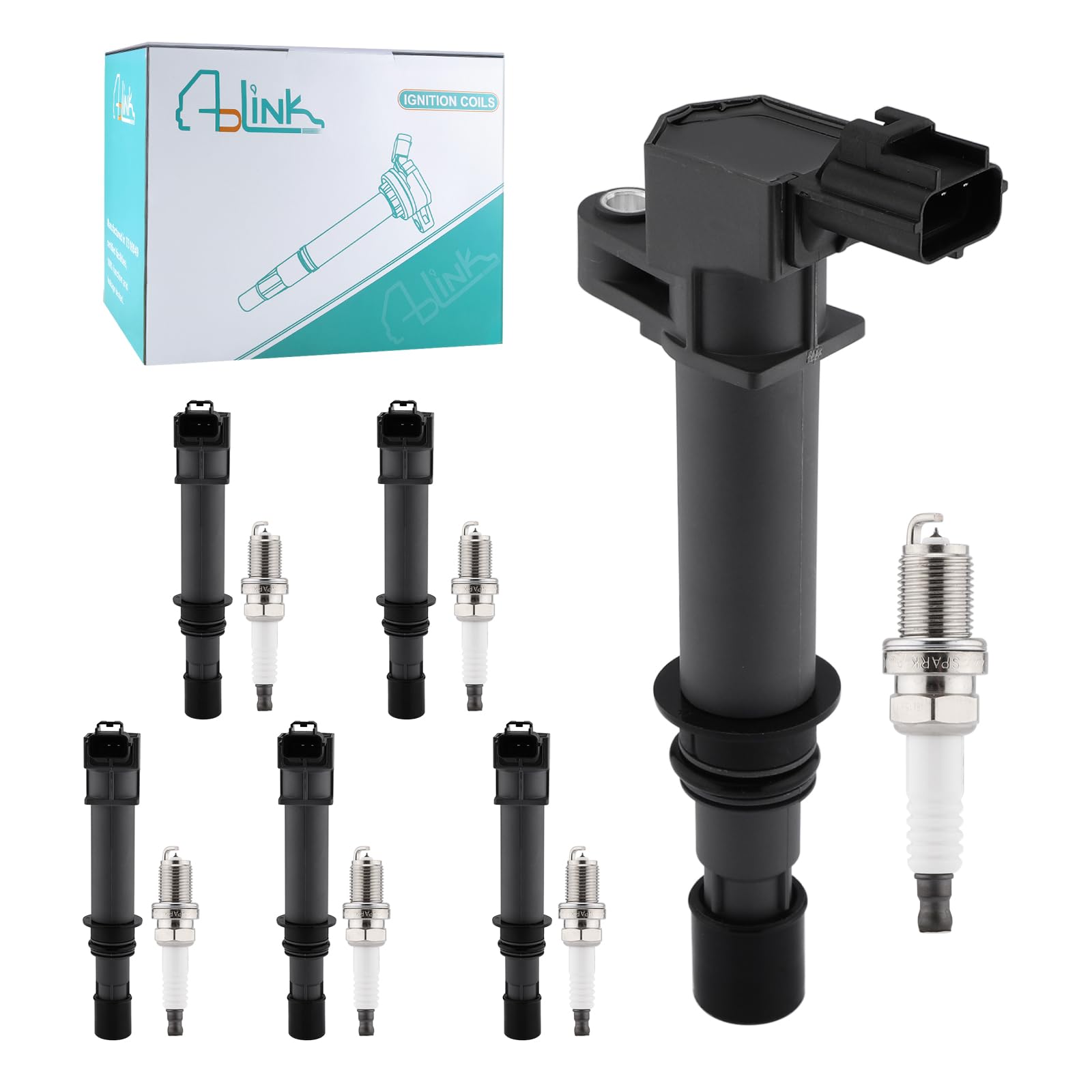 AULINK UF270 Set of 6 Ignition Coil Pack with Spartk Plug 3.7L 3.9L 4.7L For Jeep Commander Grand Cherokee Liberty,for Dodge Ram