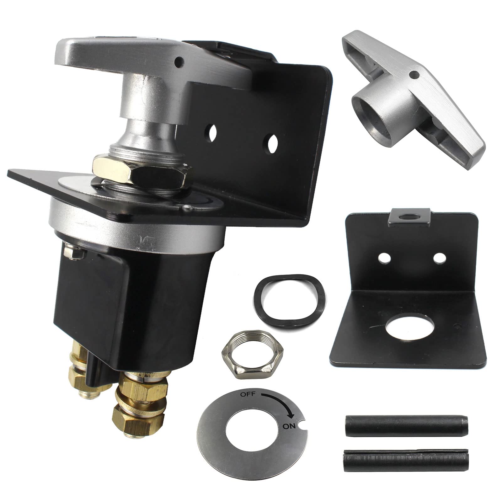 Yzqpnb Battery Disconnect Switch With Lockout Plate Fits Negative Battery Doctor Replace 20247, 500A 12V-36V Master Battery Kill Switch Fixed Handle Isolator For Car Auto Rv And Boat Waterproof