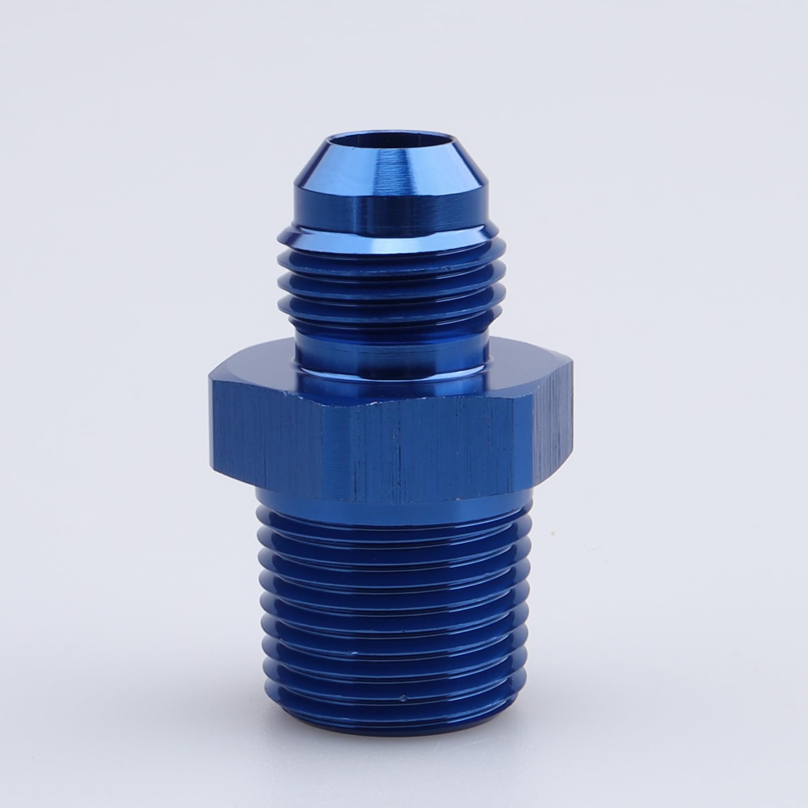Ac Performance Male 3/8'' Npt To -6 An Flare Adapter Straight Aluminum Blue