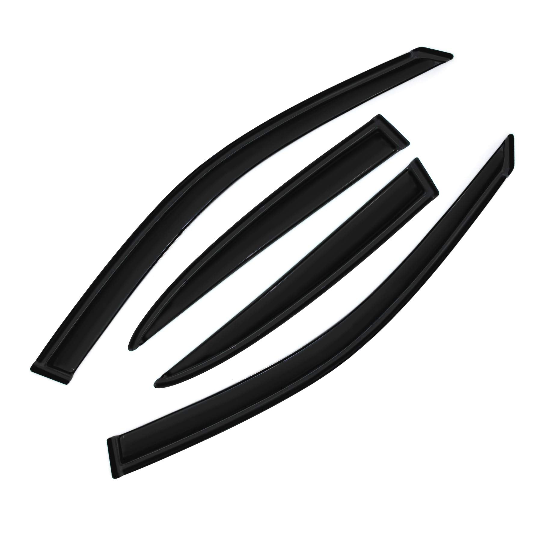 Gldifa Smoke Sun/Rain Guards Wind Deflector Compatible With 2001-2005 Honda Civic Sedan Window Visors 4Pcs 94213