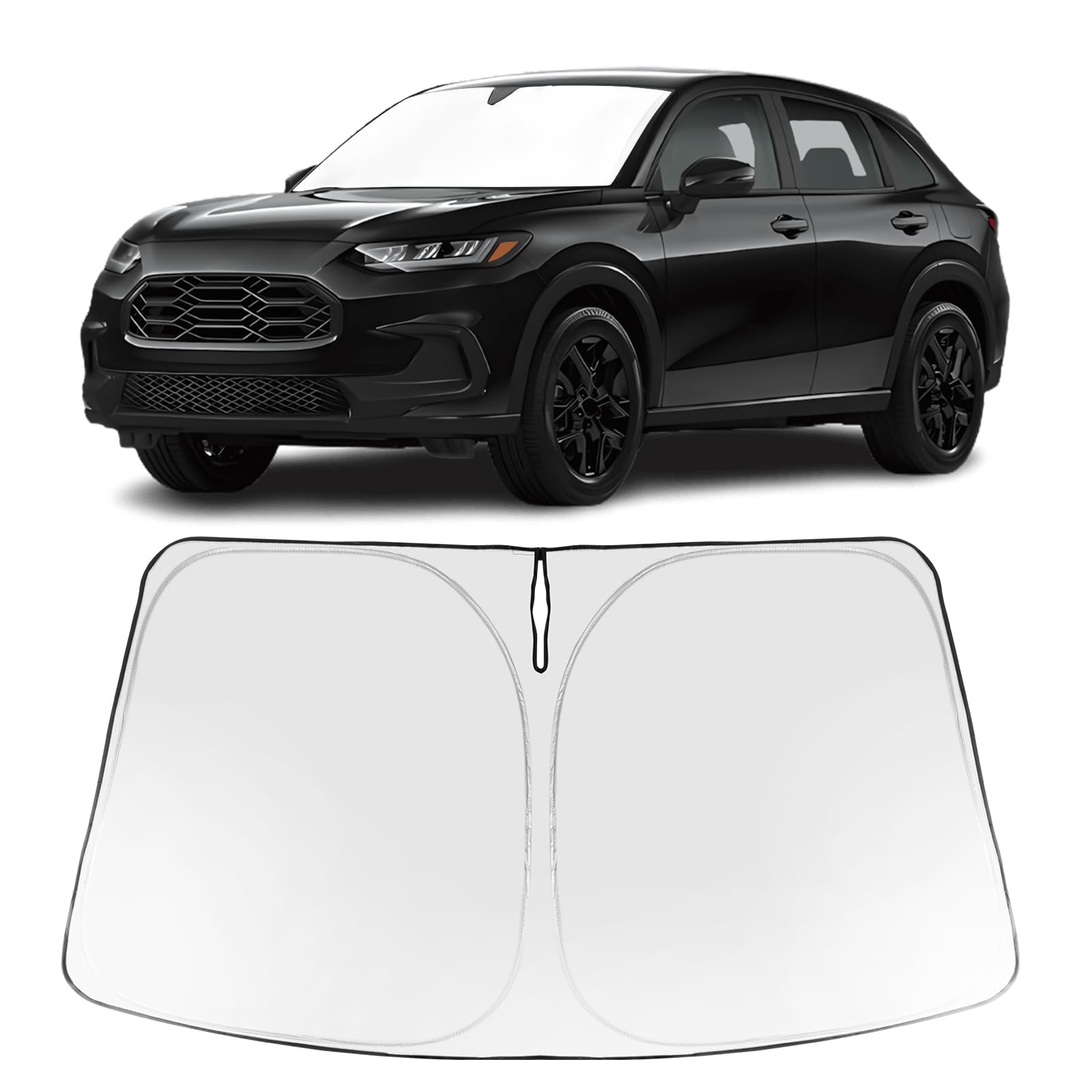 Proadsy 2025 Upgrade Windshield Sun Shade Custom Fit Honda Hrv 2022-2025 Foldable Front Sunshade Protector Sun Visor Blocks Uv R
