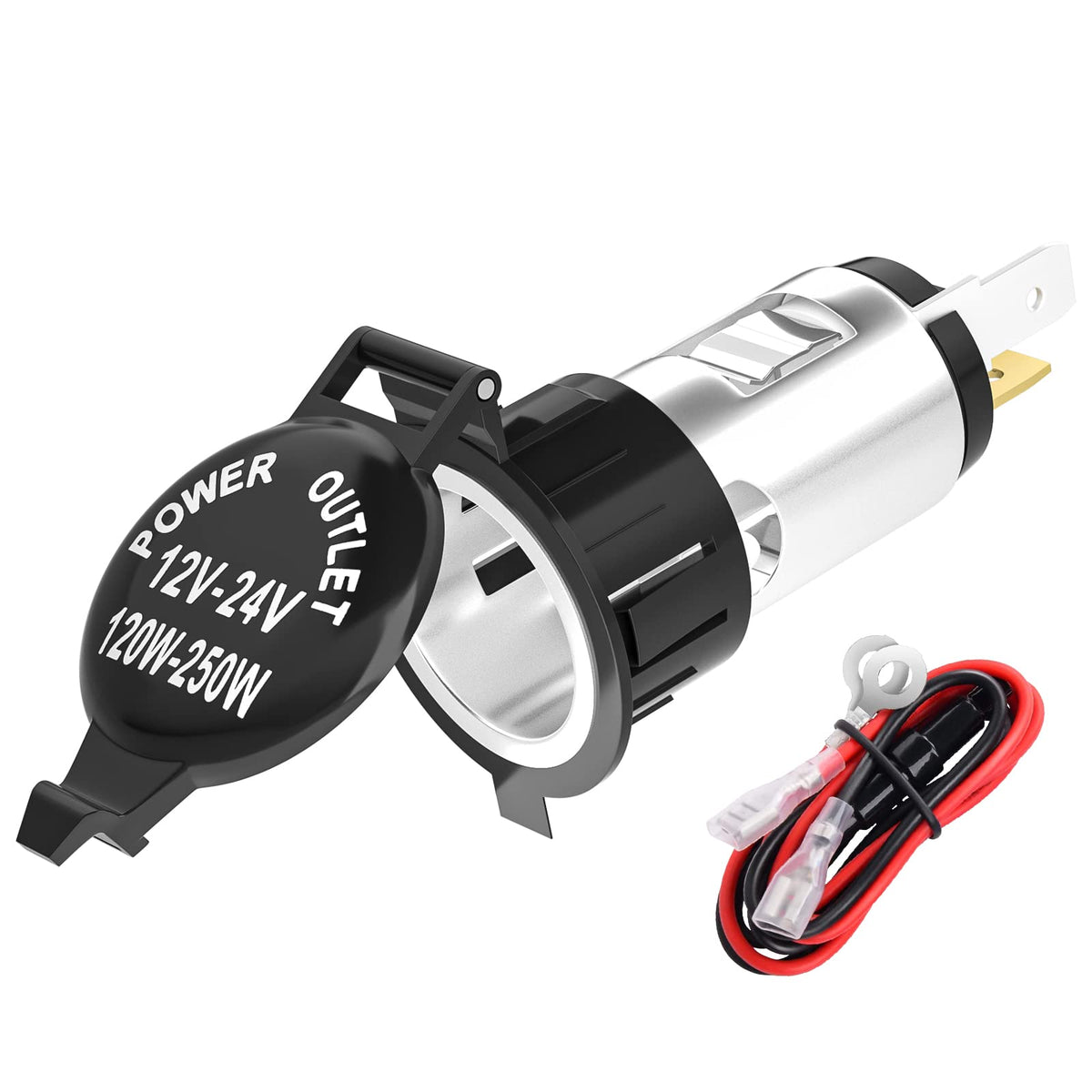 DaierTek Cigarette Lighter Socket DC 12V Car Cigarette Lighter 12 Volt Female Power Outlet Socket Replacement with Cover Wiring 