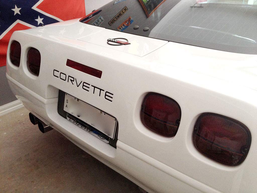 Bdtrims Front And Rear Bumper Raised Letters Compatible With 1991-1996 Corvette C4 Models (Black)