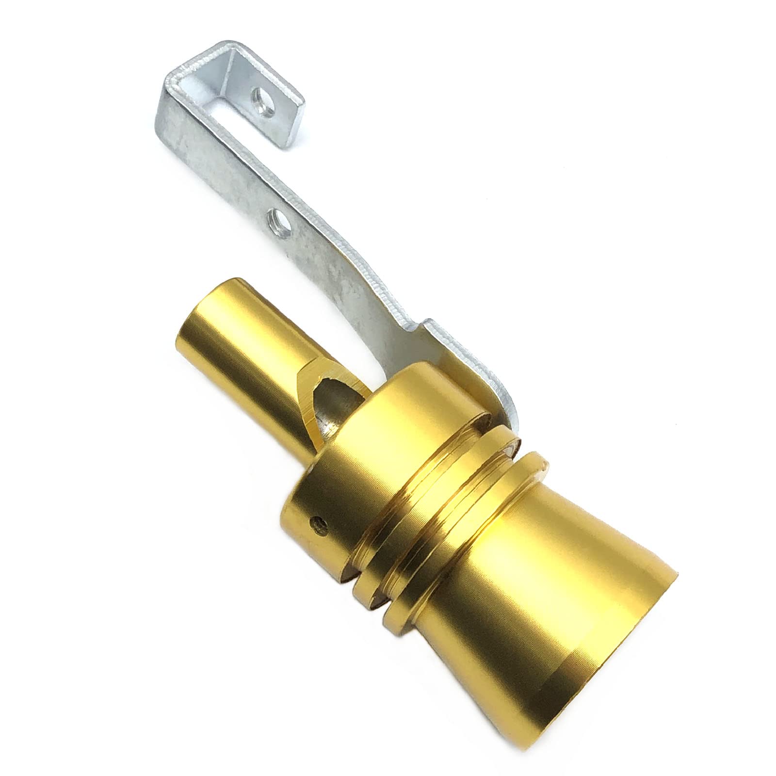 DEVMO 2pcs XL Size Aluminum Alloy Universal Turbo Sound Exhaust Muffler Pipe Whistle Car Roar Maker (XL-Gold)