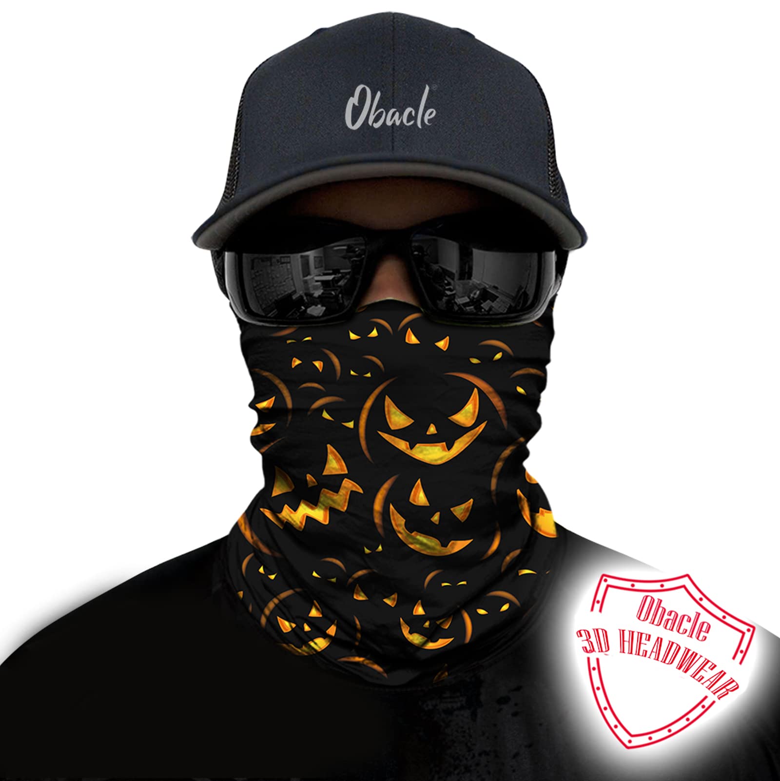 Obacle Skull Face Mask Half For Dust Wind Uv Sun Protection Seamless 3D Tube Mask Bandana For Men Women Breathable Mask Motorcyc
