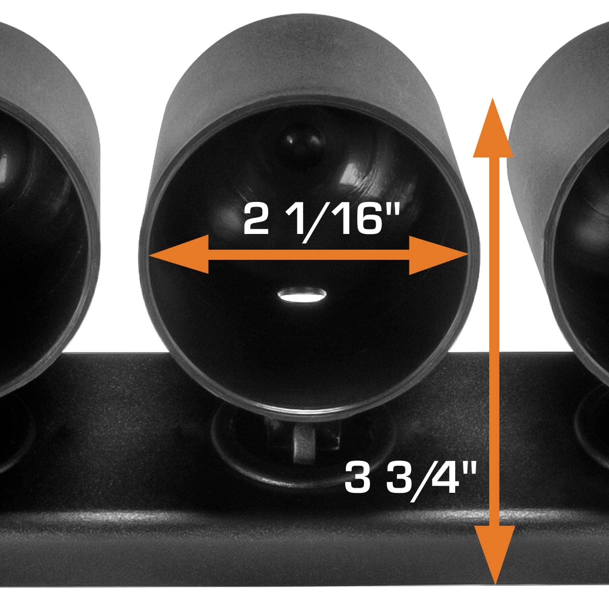 GlowShift Universal Black Triple Gauge Swivel Dashboard Pod - Fits Any Make/Model - Swivels 360 Degrees - ABS Plastic - Mounts (