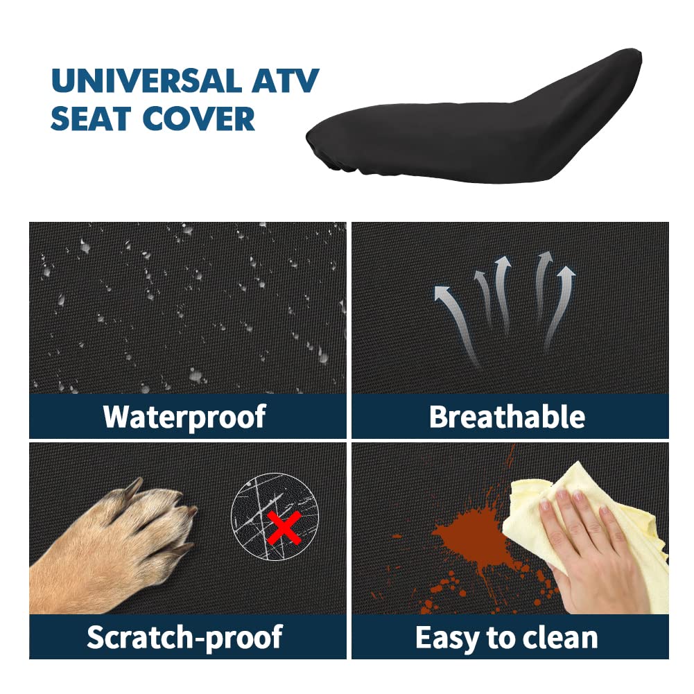 Motoqueen Atv Seat Covers Universal Waterproof-Resistant Cover Fits For Sportsman | Rancher | Foreman | Scrambler | Kodiak | Pol