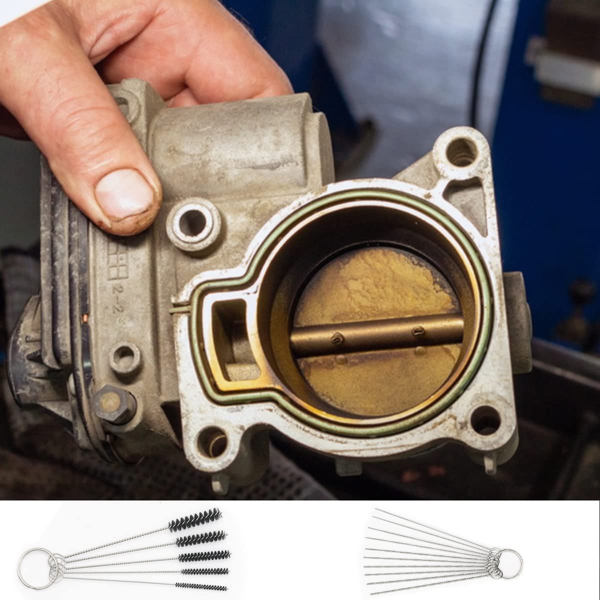 Auceli Carburetor Carbon Dirt Jet Remove Cleaner, 10 Cleaning Needles + 5 Nylon Brushes Tool Kit For Motorcycle For Welder Carb Chainsaw Spray Guns Torch Tips Firing Hole Stove Burner Holes