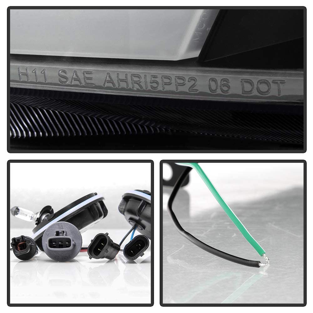 Acanii - For 2009-2014 Nissan Maxima Black Upgrade Led Tube Style Projector Headlights Headlamps Driver+Passenger Side