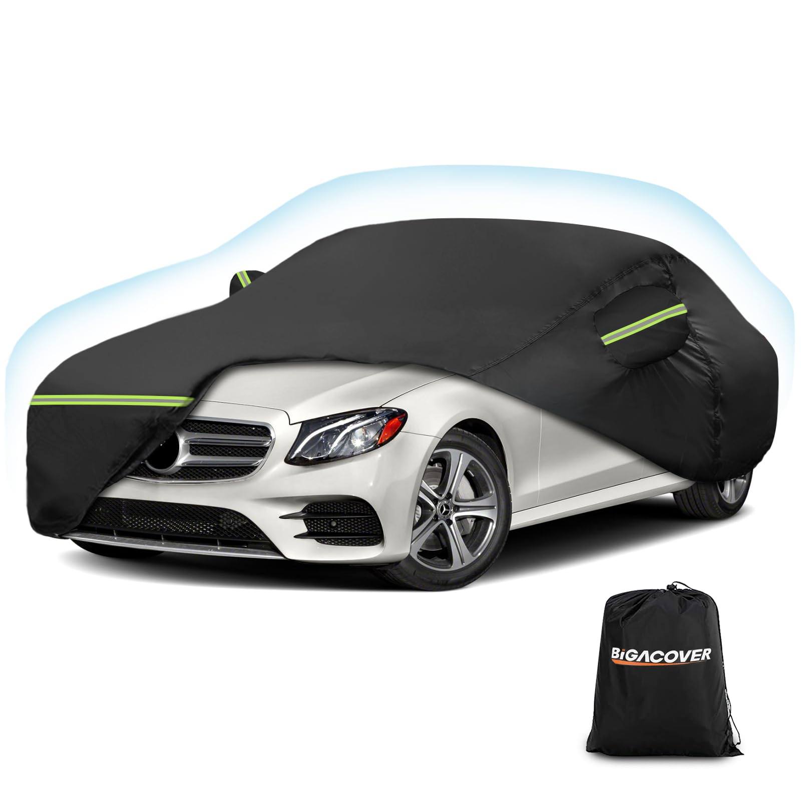 for Mercedes Benz E Car Cover Waterproof All Weather Heavy Duty Protection Outdoor Full Car Covers Windproof with Driver Side Zi