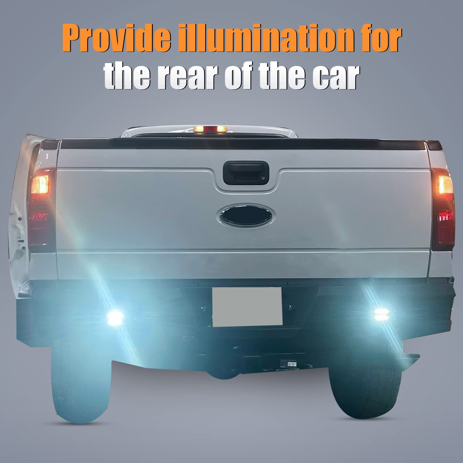 Kuafu Offroad Rear Bumper Compatible With 1999-2016 Ford F250 F350 Super Duty W/2 18W Led Lights Black Powder Coated Steel Heavy Duty