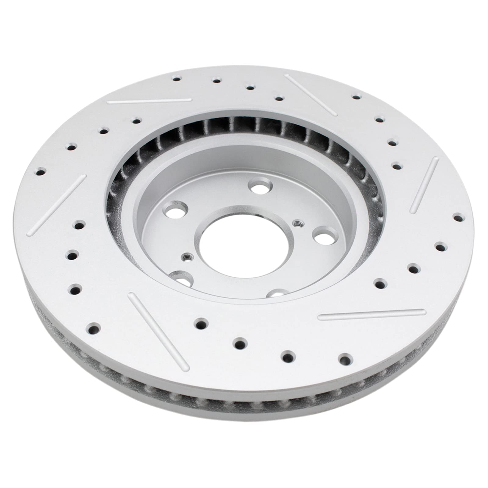 Trq Front Performance Brake Rotors Set Premium G-Coated Cross Drilled & Slotted Compatible With 2006 Lexus Gs300 2009-2015 Is250