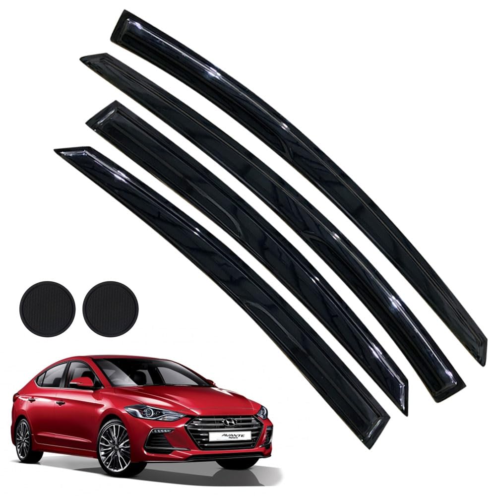 Rain Guards For Hyundai Elantra Sedan 2011-2016, Tape-On Side Window Deflectors For Hyundai Elantra Sedan, Window Visors For Hyu