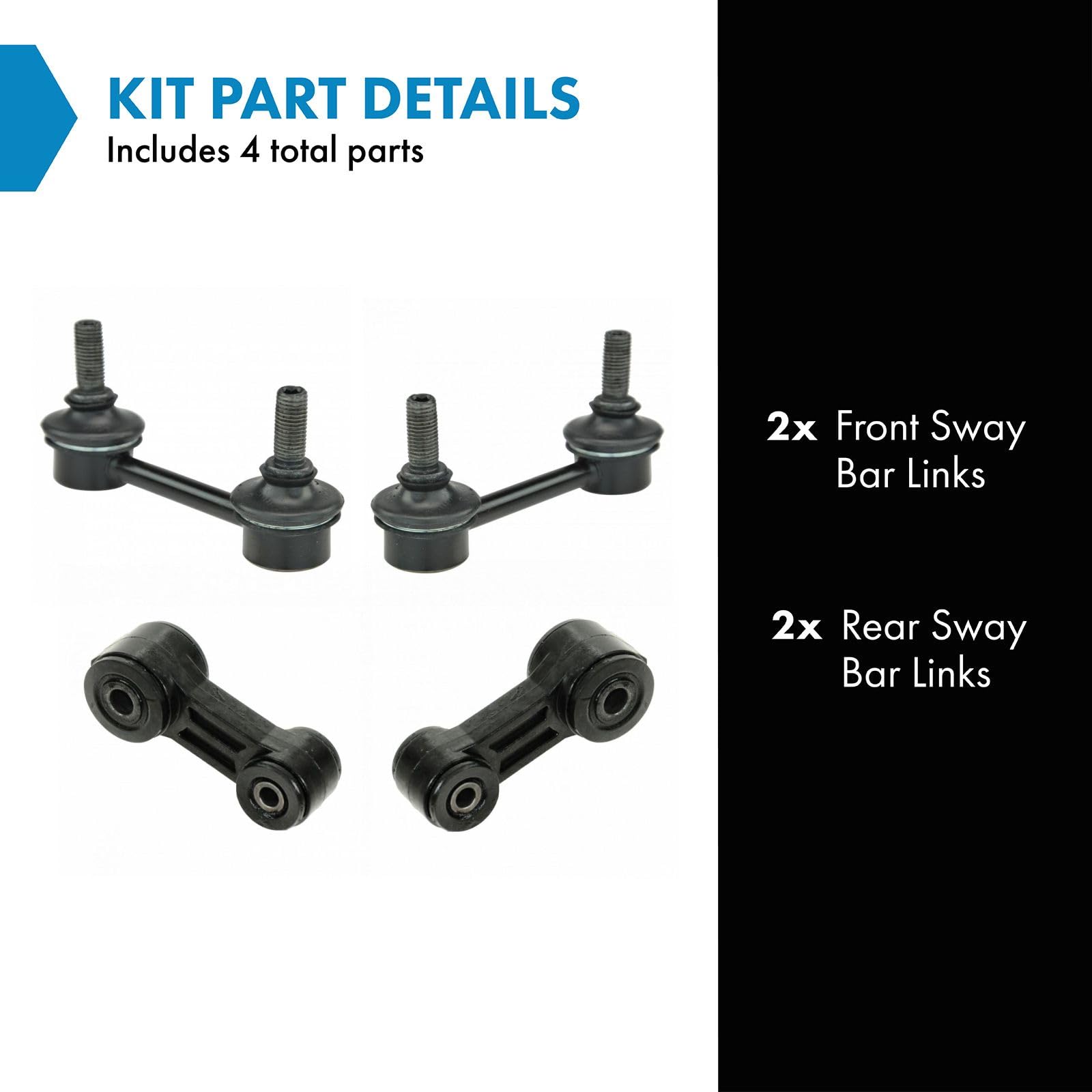 Trq Front & Rear Sway Bar Stabilizer Link Set Compatible With 2000-2004 Subaru Legacy Outback