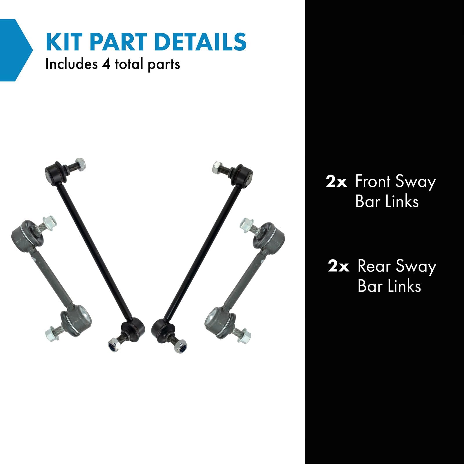 Trq Sway Bar Stabilizer Link Set Front & Rear Compatible With 05-09 Spectra Spectra5