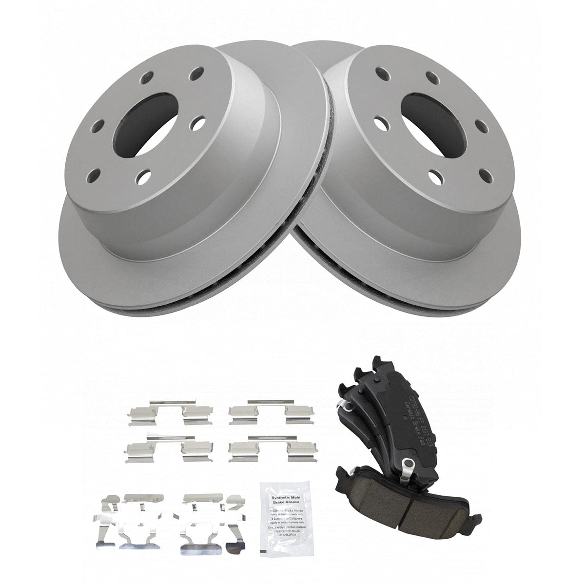 Trq Rear Ceramic Brake Pads & G-Coated Rotor Kit For Gm Truck New