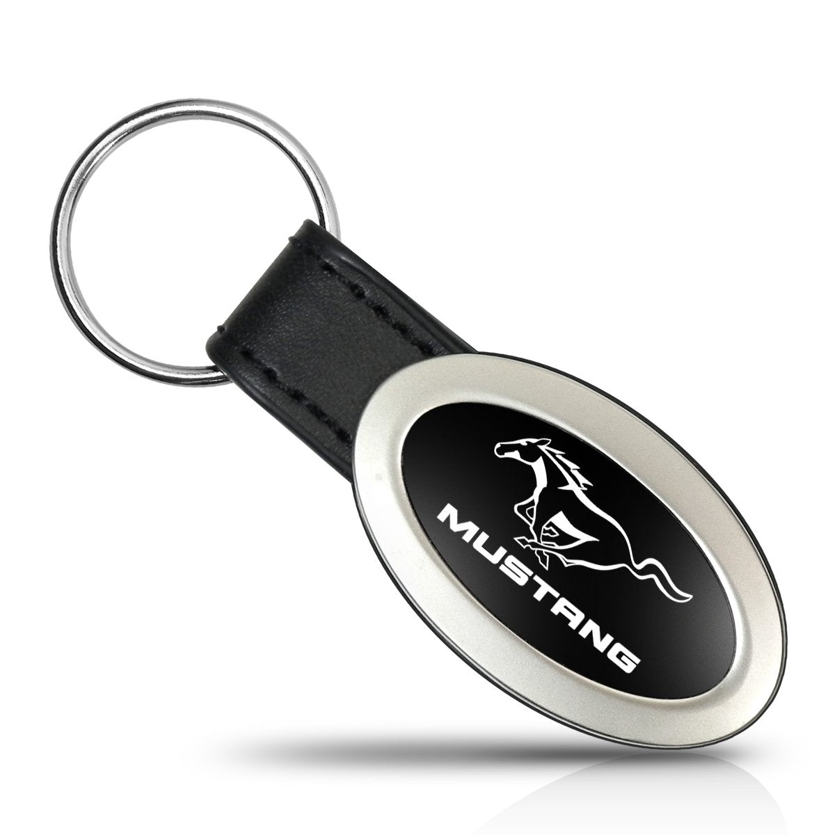 AuTOMOTIVE GOLD, Inc. Oval Key Chain for Ford Mustang (Black)