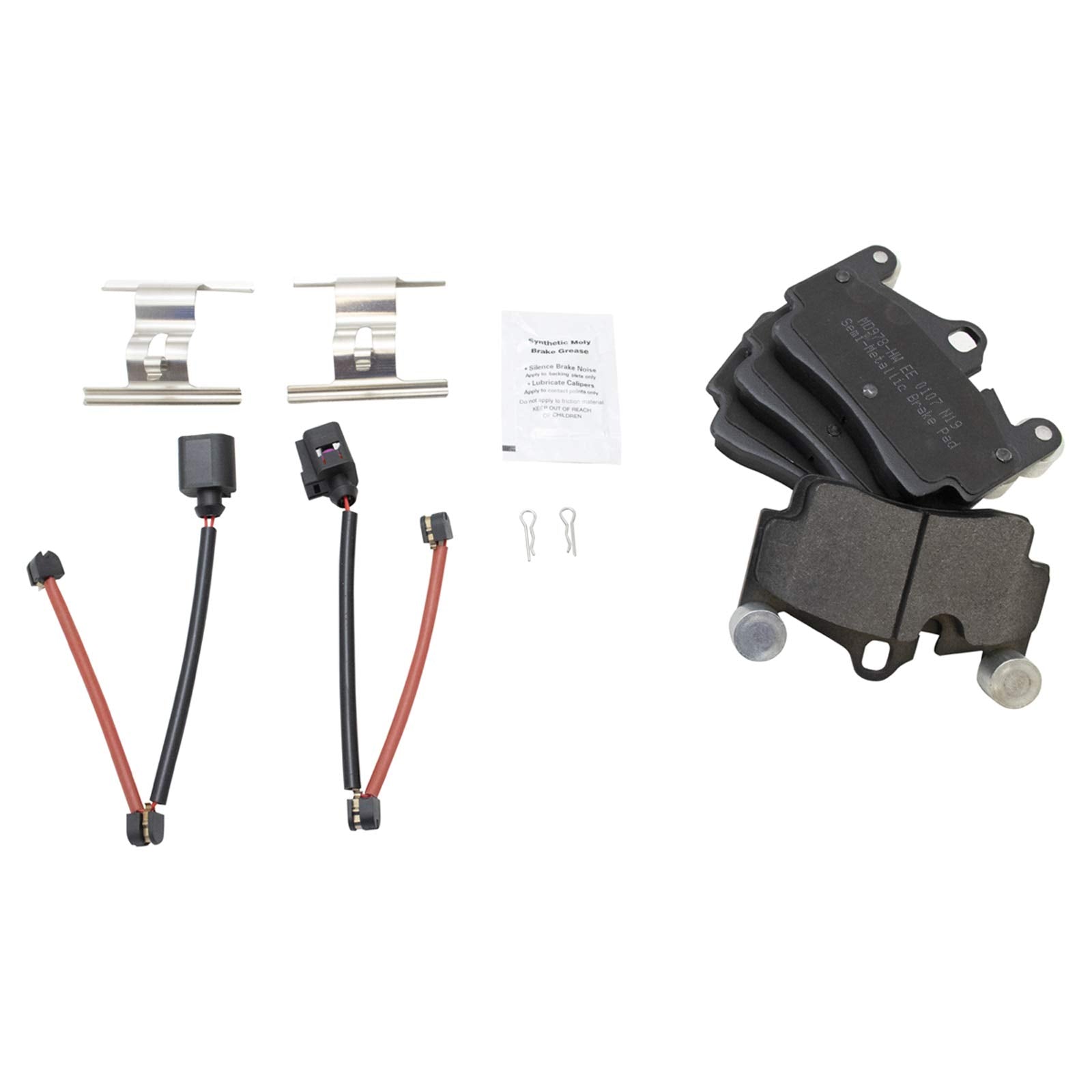 Trq Rear Brake Pad & Rotor Kit Brake Pads Brake Rotor Semi-Metallic Compatible With 2007-2015 Audi Q7 2003-2010 Porsche Cayenne