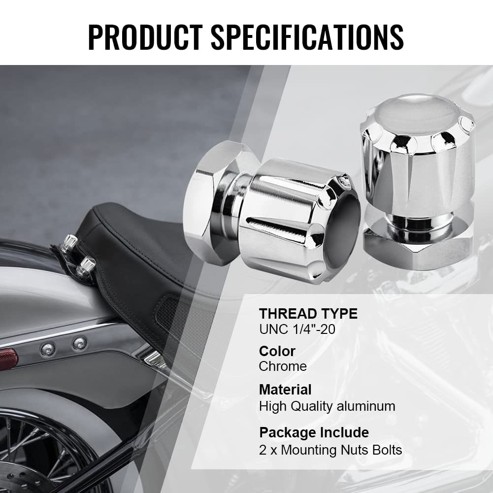 Fsfy Chrome Motorcycle Mounting Bolts, 2Pcs Solo Mounting Nuts For Harley Road Glide Fltr 1998-2002, 2007-2009, Fltrx 2005-2021,