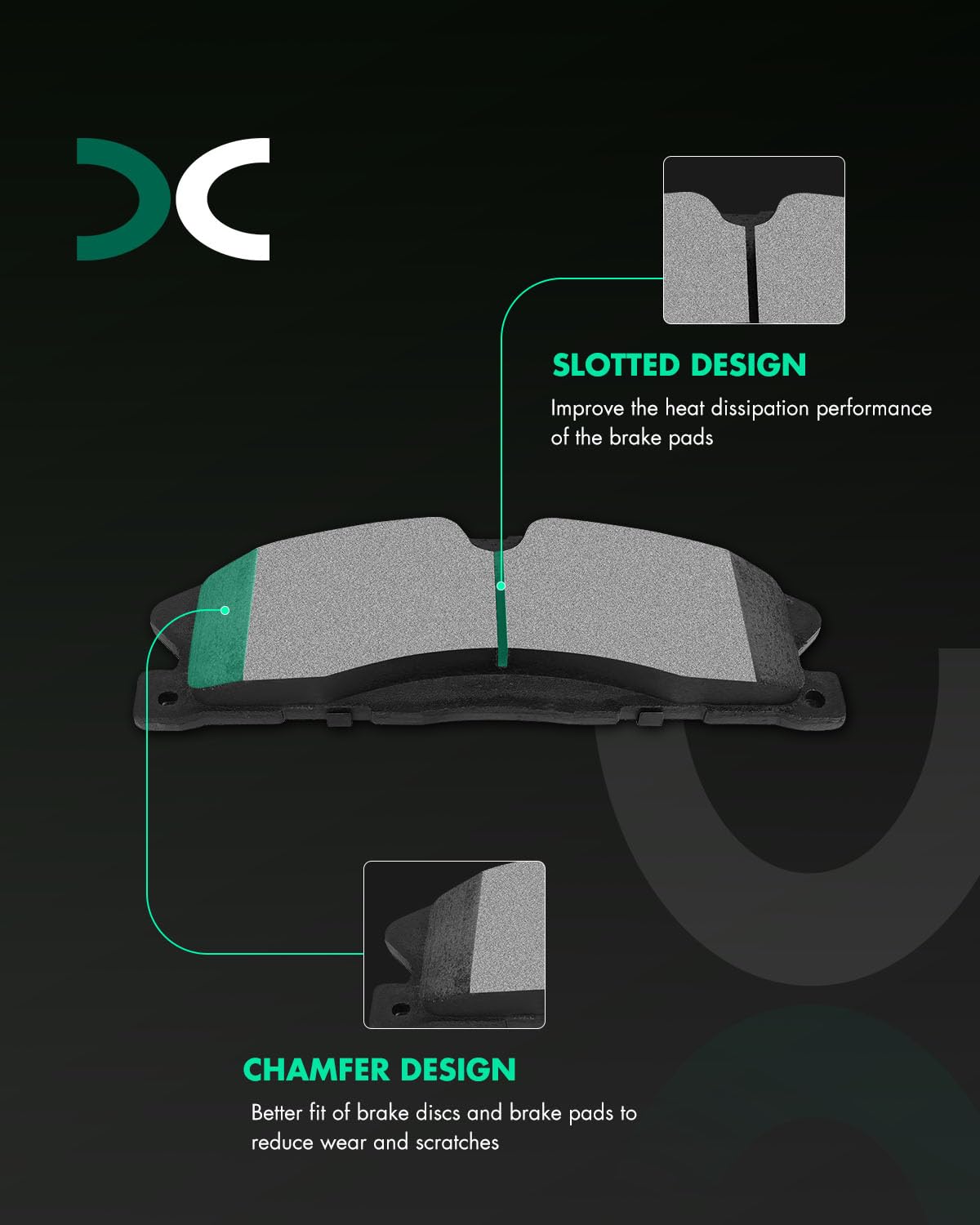 Scitoo D1611 D1612 Front Rear Ceramic Brake Pads Sets Fit For Ford For Explorer/For Flex/For Police Interceptor Sedan/For Specia
