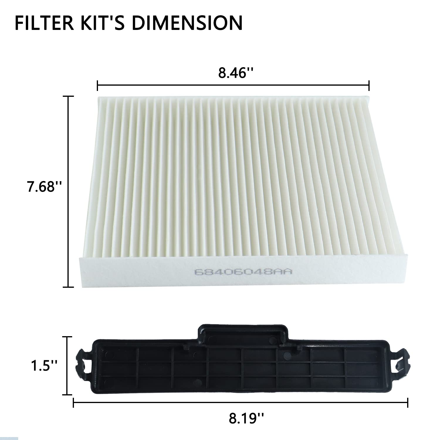 GZZTORES Cabin Air Filter Retrofit Kit for Dodge Ram 1500-5500, Model TQ659TE, Plastic, Size 0.6" x 2" x 2"
