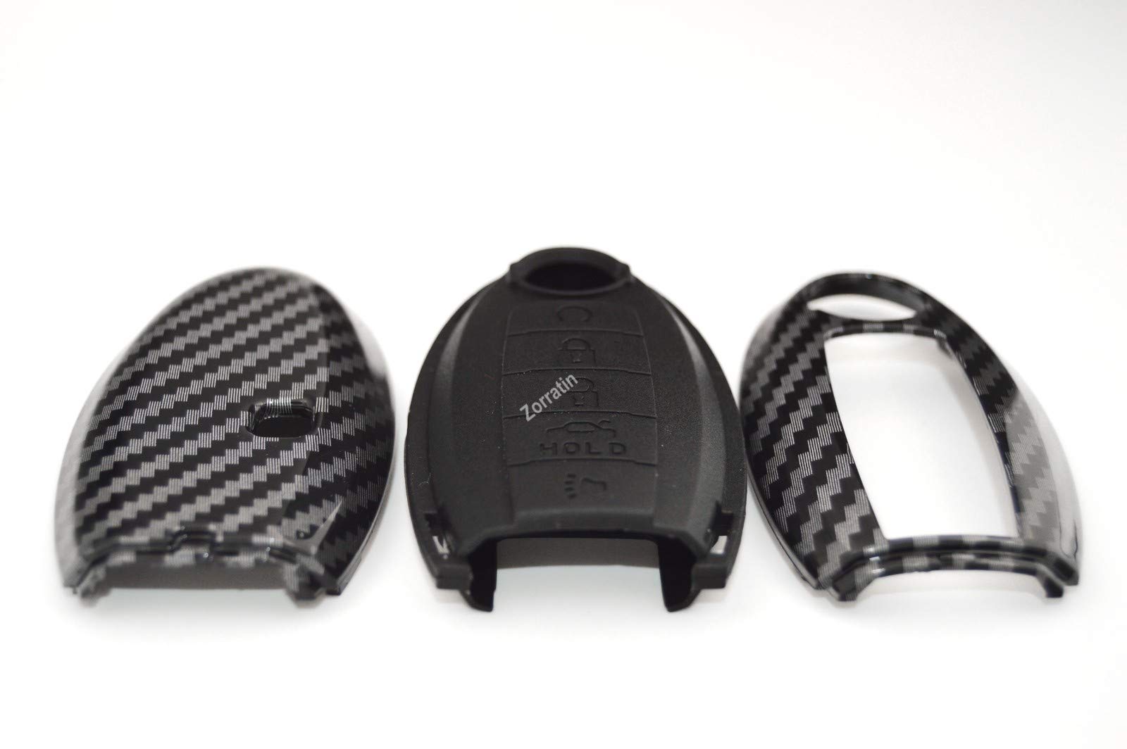 2-Layers Hybrid Carbon Key Fob Cover Case Protector for Nissan Titan Frontier SL Pro-4X Armada Rogue Maxima Altima Sentra Patrol Pathfinder GTR Z Performance