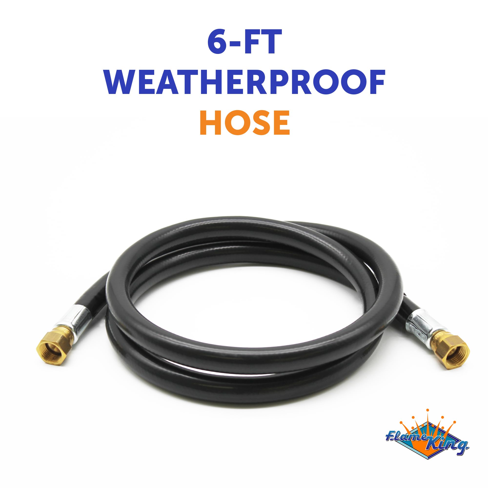 Flame King Thermo Rubber Rv Slide Out Hose Assembly, 72 Inch, 3/8 Inch Id, Female To Female - 100159-72