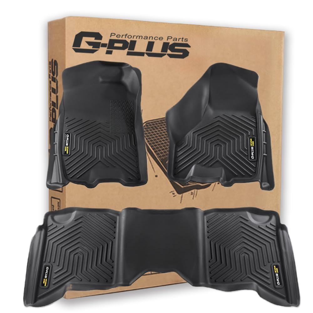 G-PLUS Floor Mats Compatible with Dodge Ram 2009-2018 Truck Crew Cab/Not Fit Quad Cab TPE All Weather Full Cover Protection 3 Pi