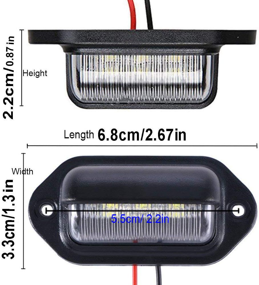 Jedew 4 Pack License Plate Light, 12V 6-Smd Led License Plate Lamp Taillight For Truck Suv Trailer Van, Step Courtesy Lights, Do