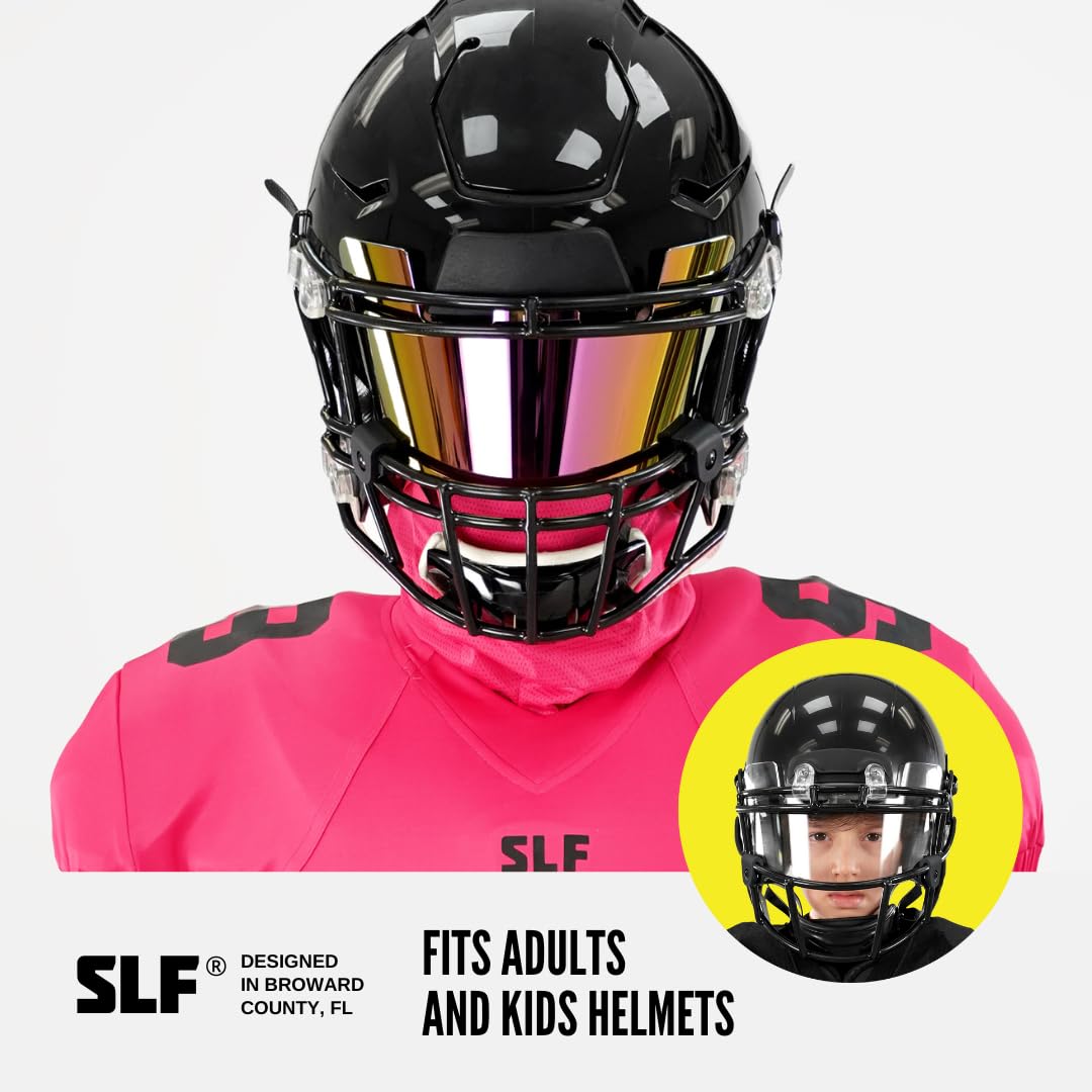 Sleefs Football Helmet Visor [Pink Dawn] - Tinted Professional Football Visor/Shield - Fits Youth & Adult Helmets - Includes Vis