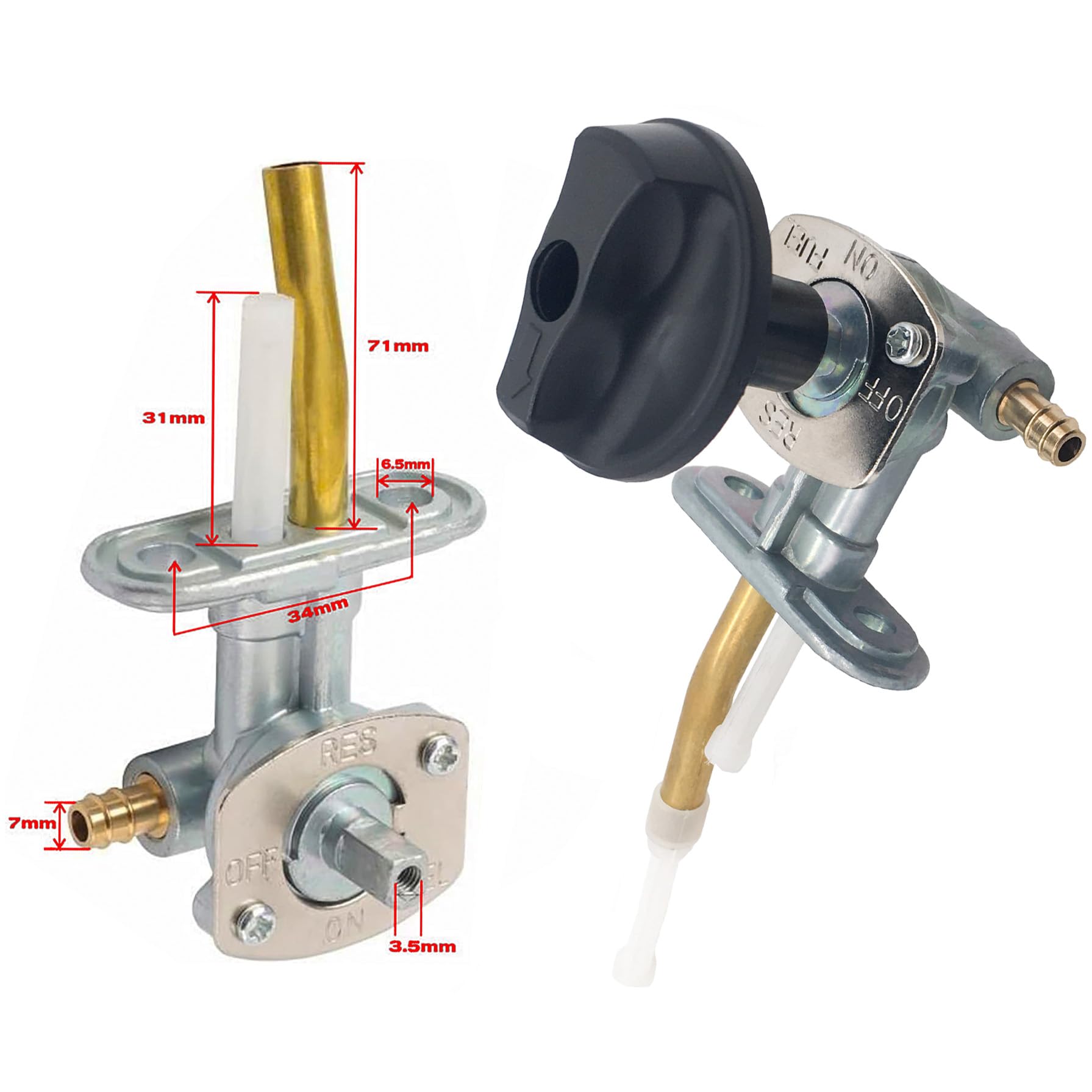 Earlyred Fuel Shut Off Valve Petcock Tank Switch With Knob Lever Compatible With Arctic Cat Atv 250 300 375 400 454 500 0470-445 0470-344 0470-363 0470-365 0470-401 0470-408 0423-146