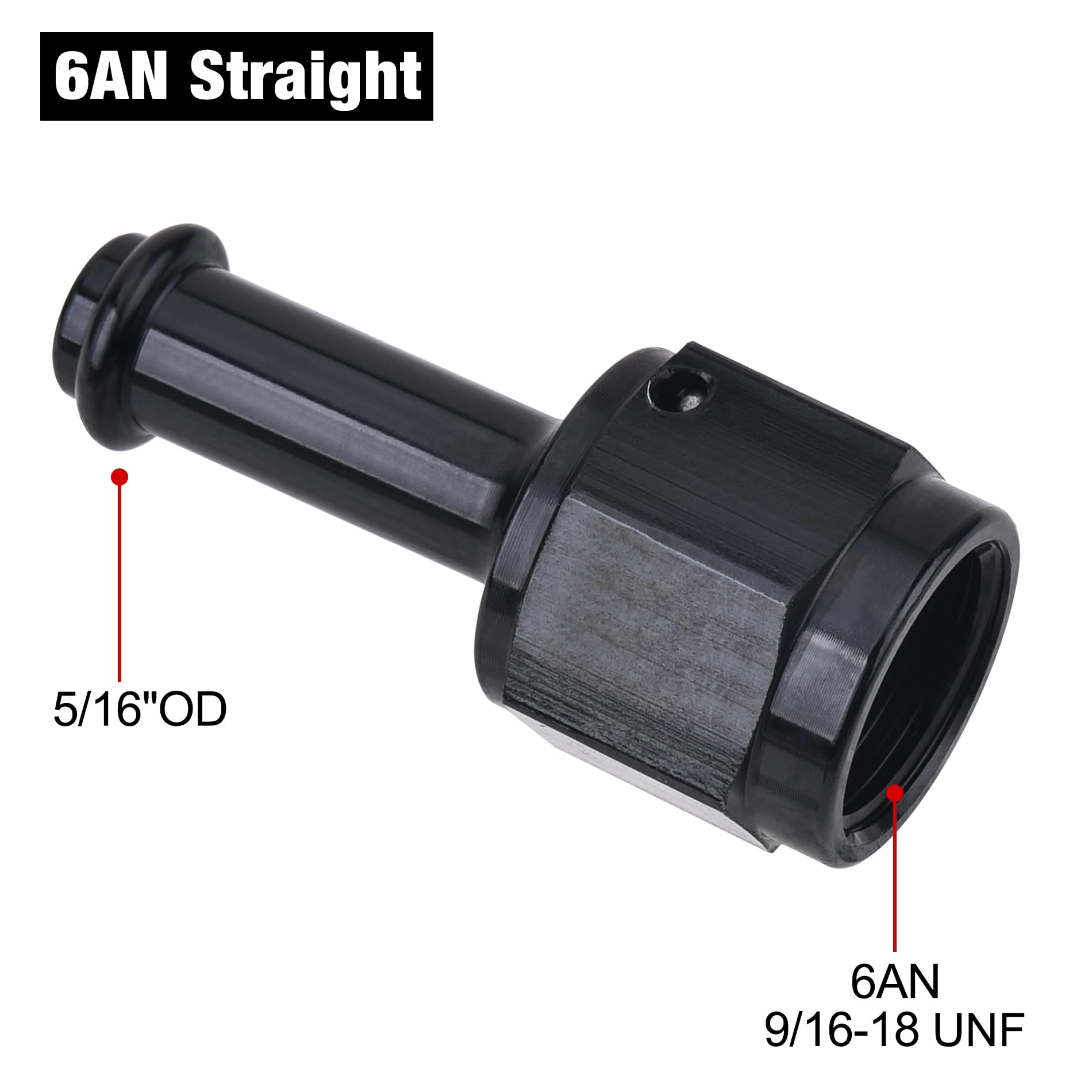 EVIL ENERGY 6AN Female to 5/16 '' Barb Hose Fitting Straight Swivel