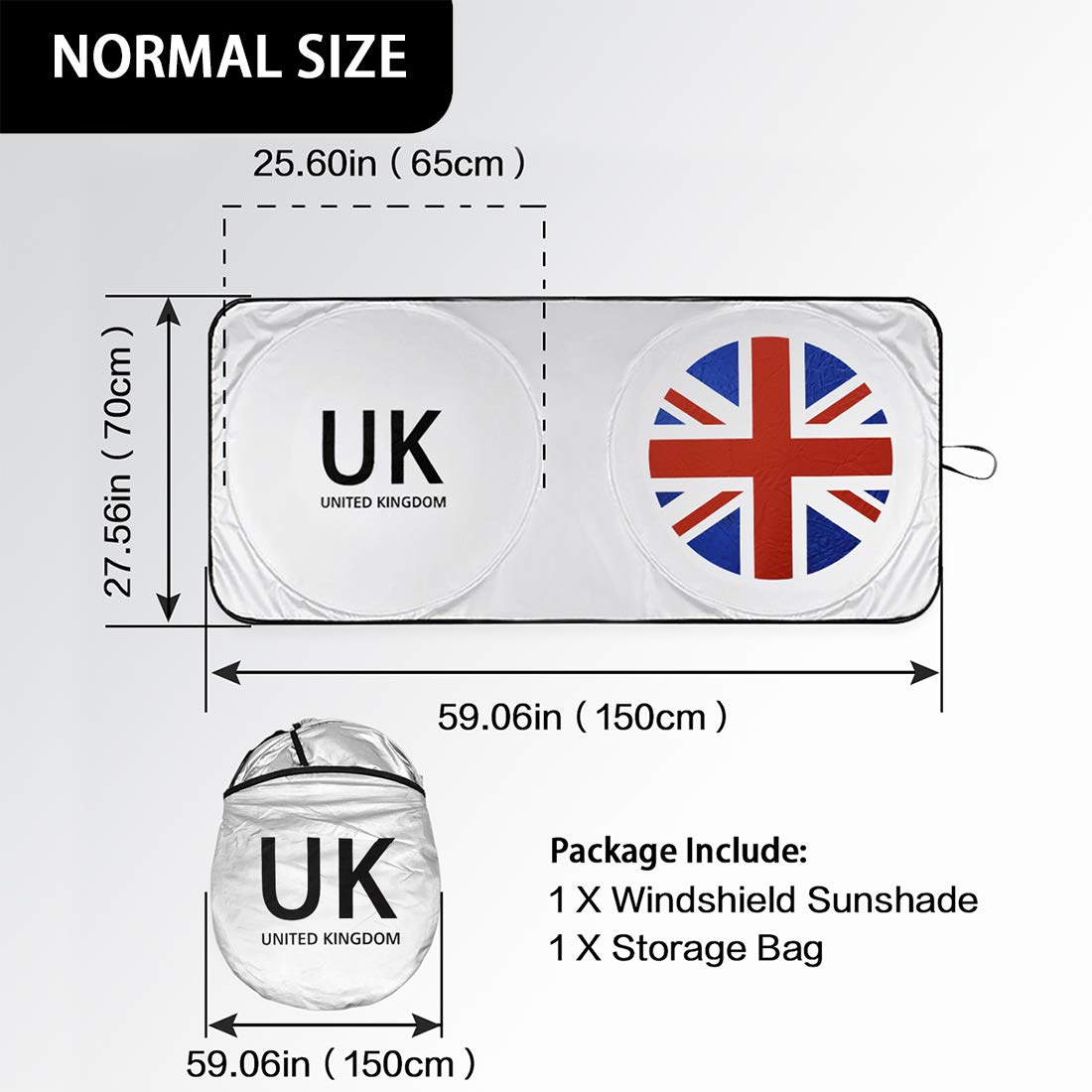 Jjhm Mini Cooper Windshield Sunshade Union Jack Accessories For R55 R56 R57 R58 R59 R60 R61 F54 F55 F56 F60 (2007-Up ), 59 X 27.
